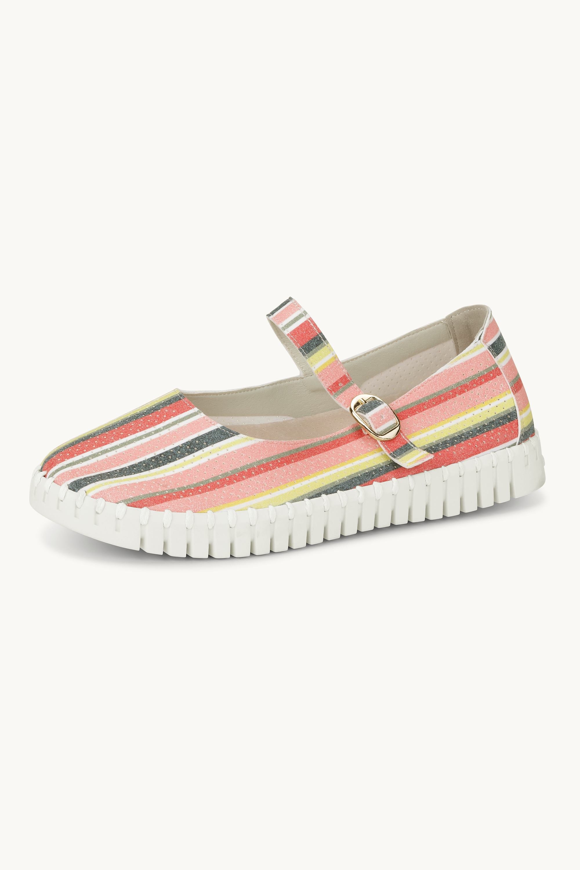 Ballerina Striped - Peach Bud White
