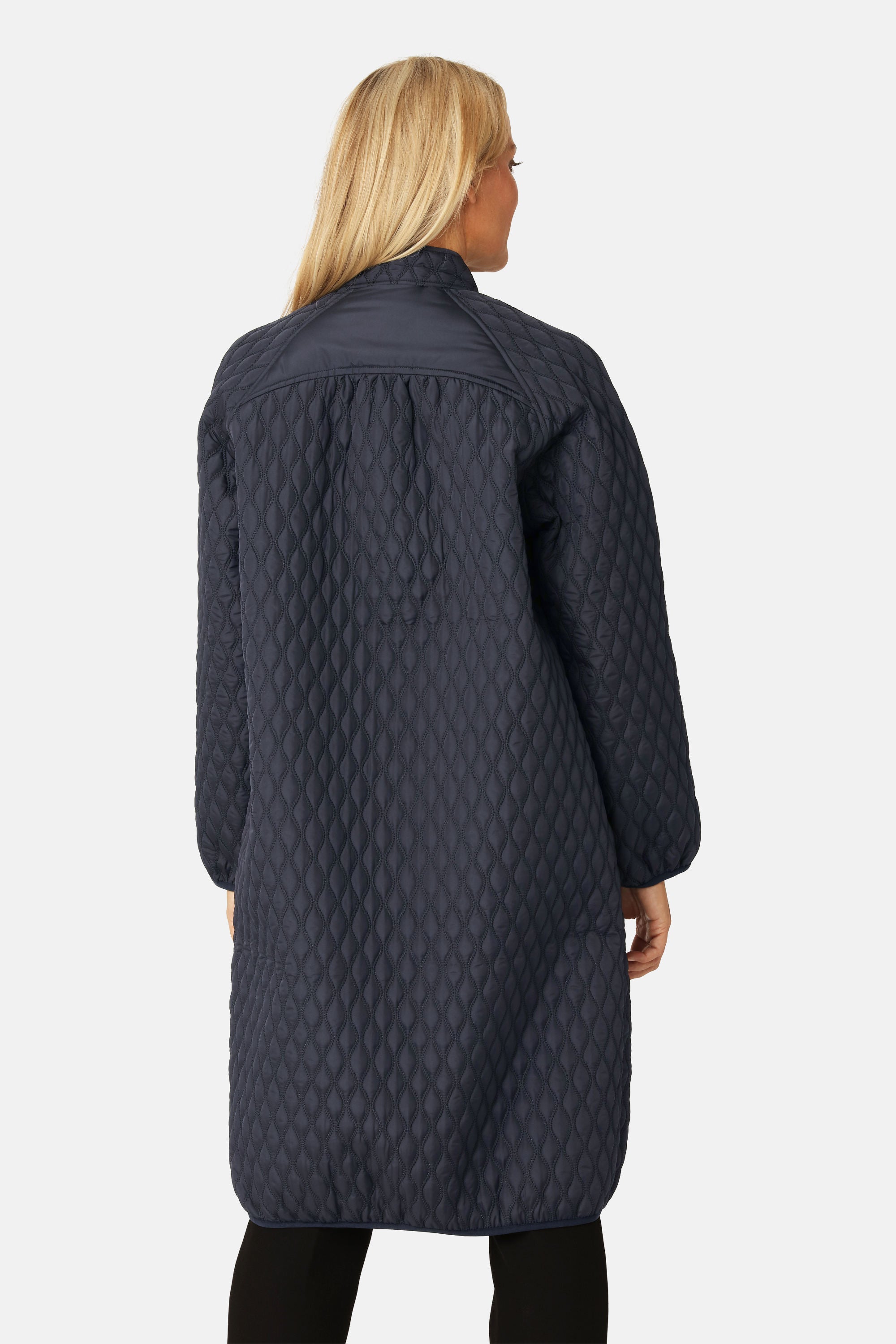 Long Quilt Coat - Dark Indigo
