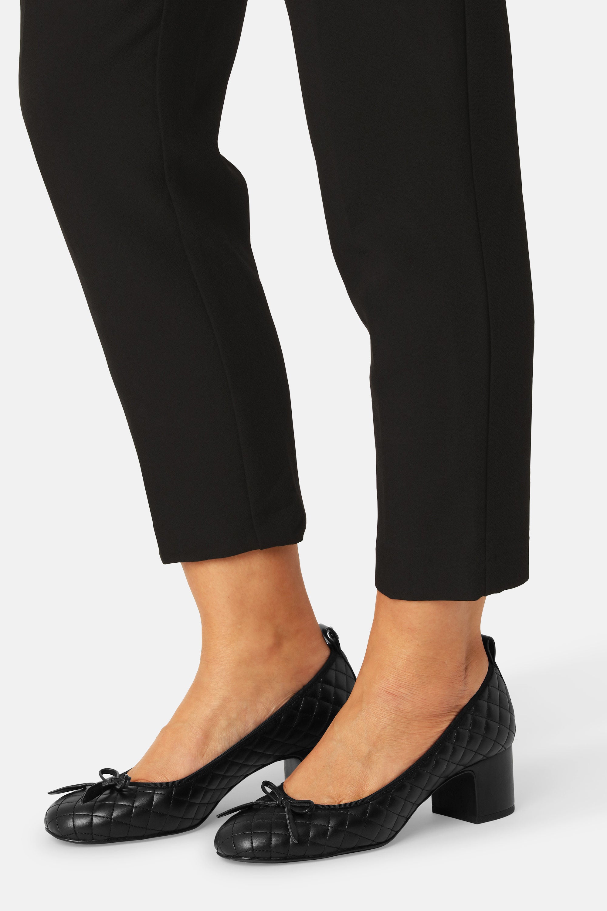 Quilted Ballerina with Heel - Black Black