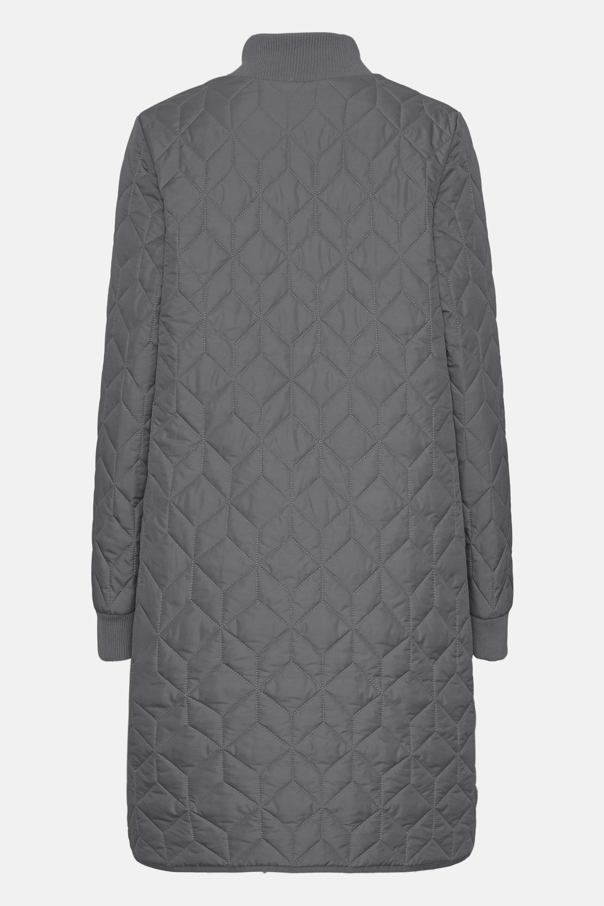 Long Padded Quilt Jacket - Dark Shadow