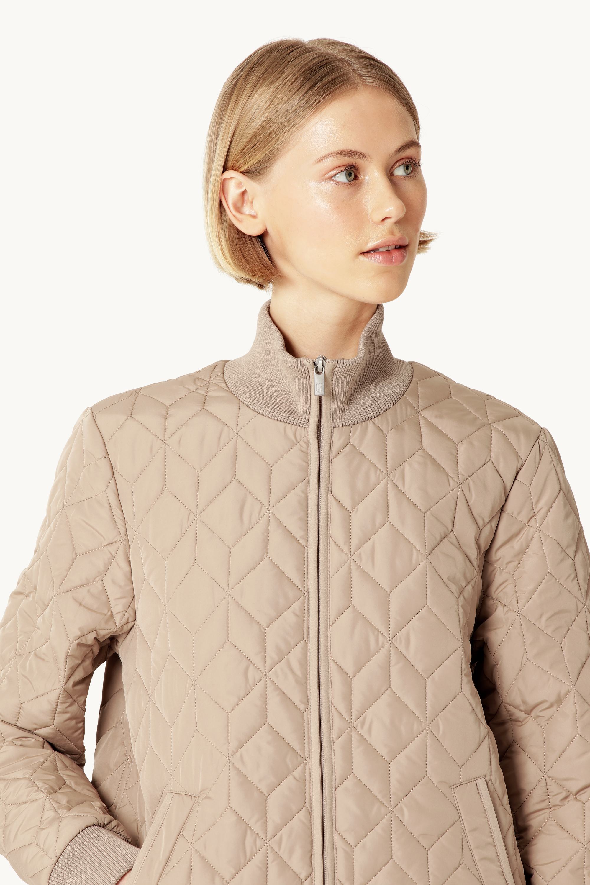 Long Padded Quilt Jacket - Wheat