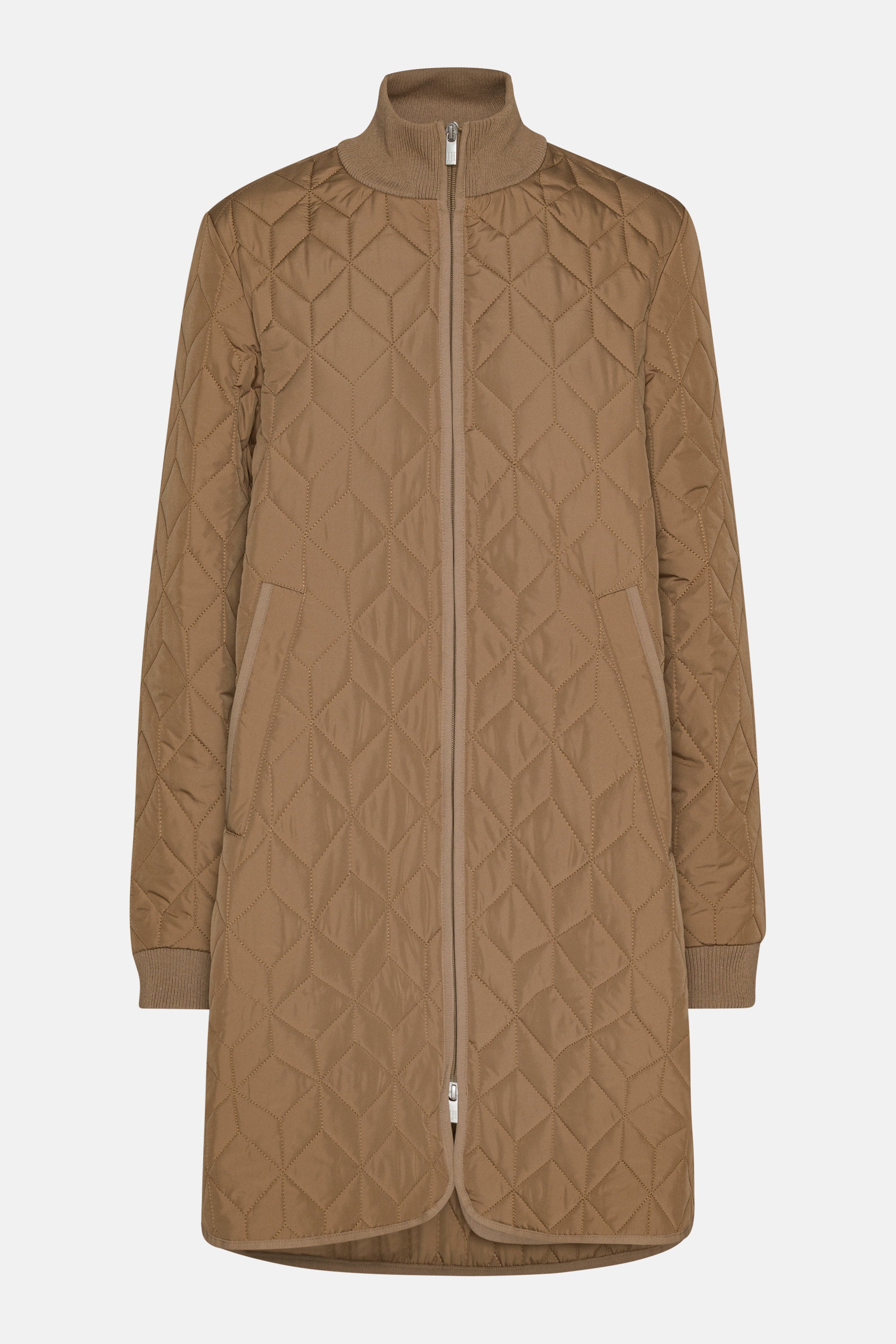 Long Padded Quilt Jacket - Mocca