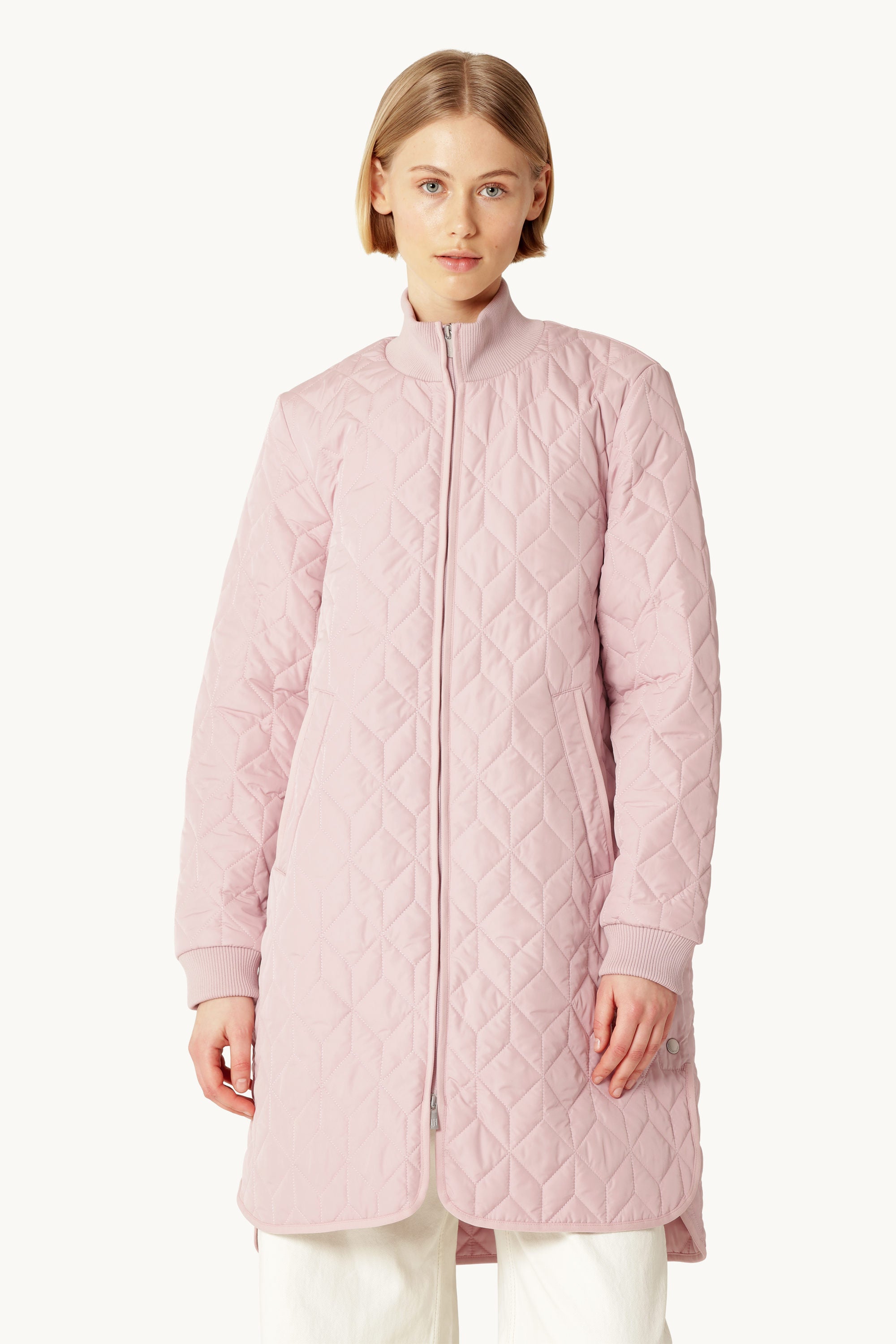 Long Padded Quilt Jacket - Burnished Lilac