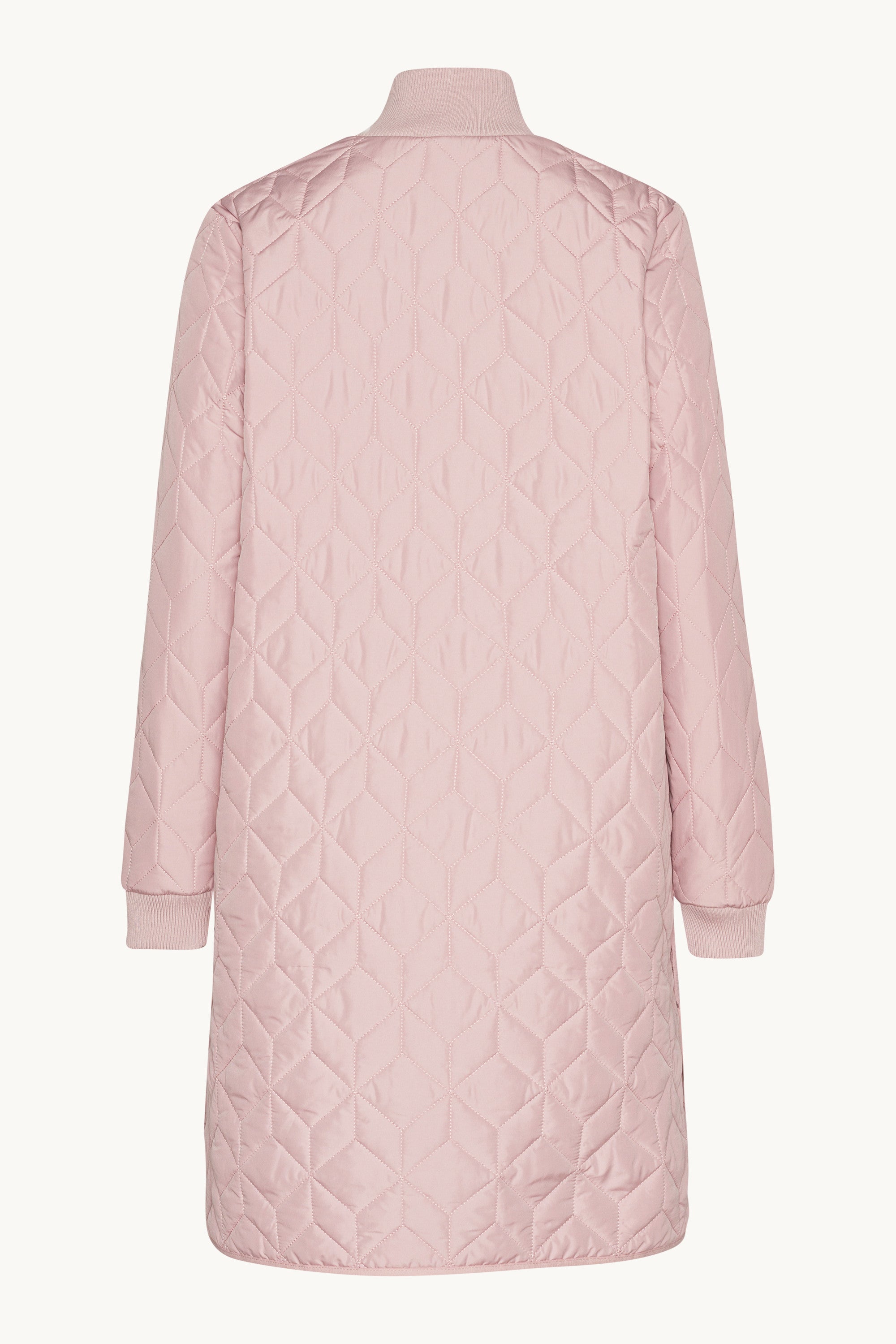 Long Padded Quilt Jacket - Burnished Lilac