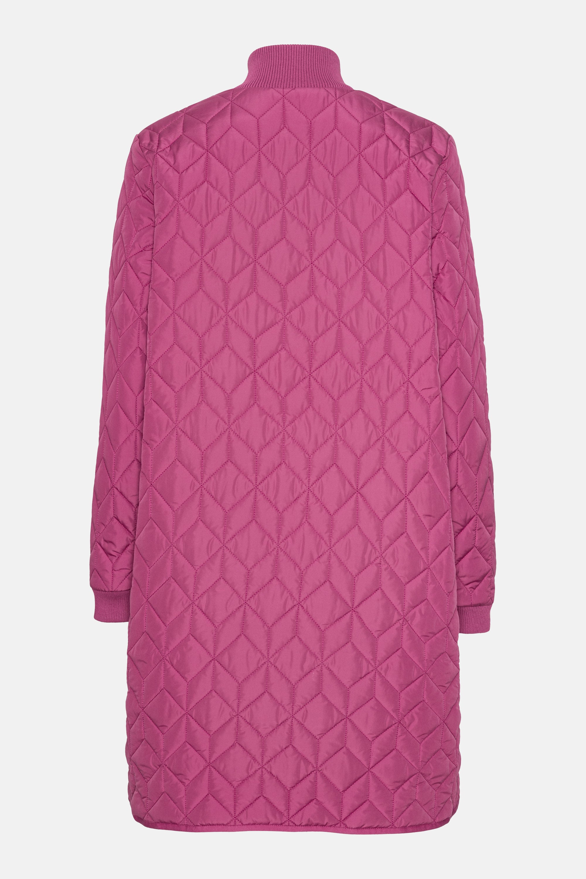 Long Padded Quilt Jacket - Magenta Haze