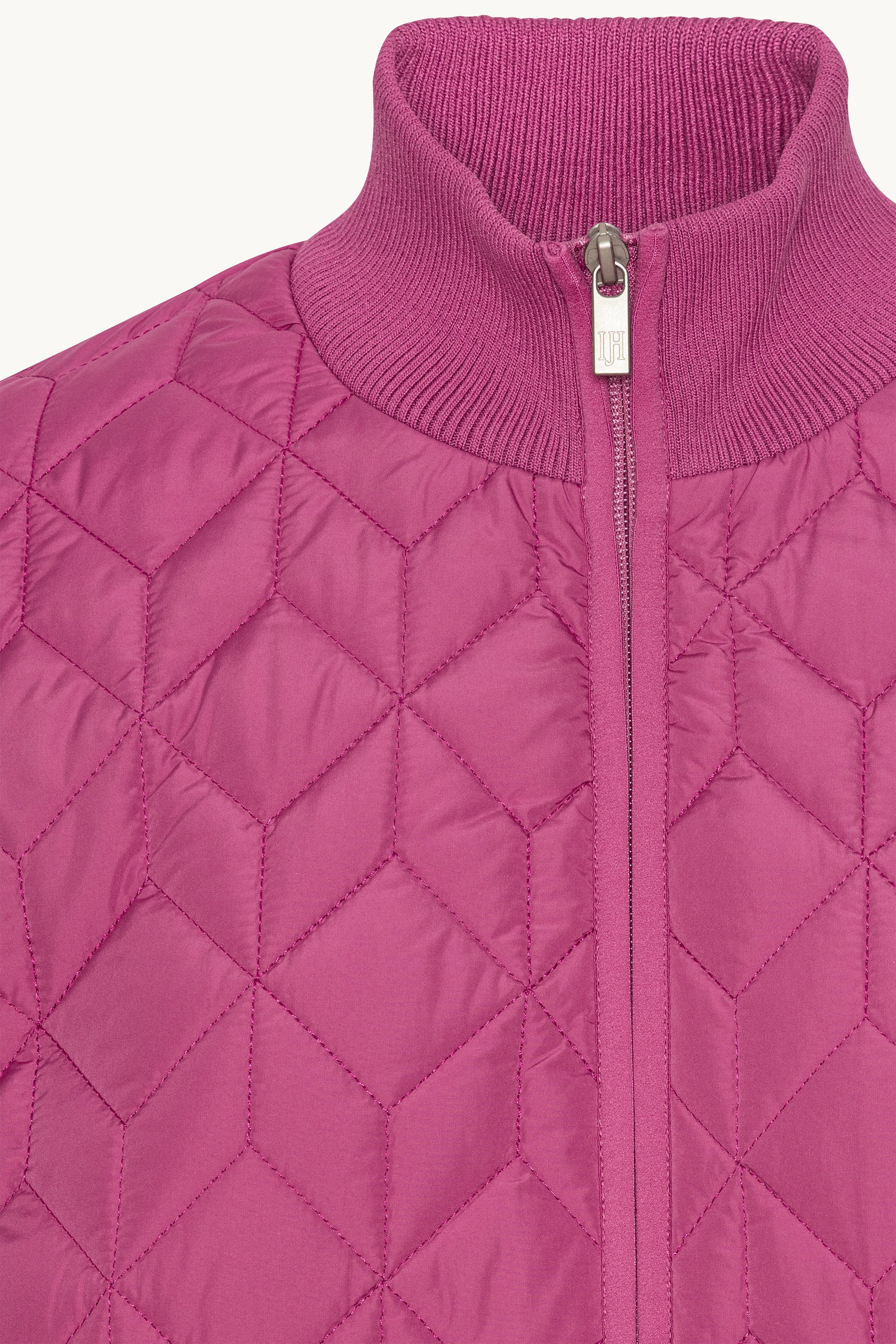 Long Padded Quilt Jacket - Magenta Haze