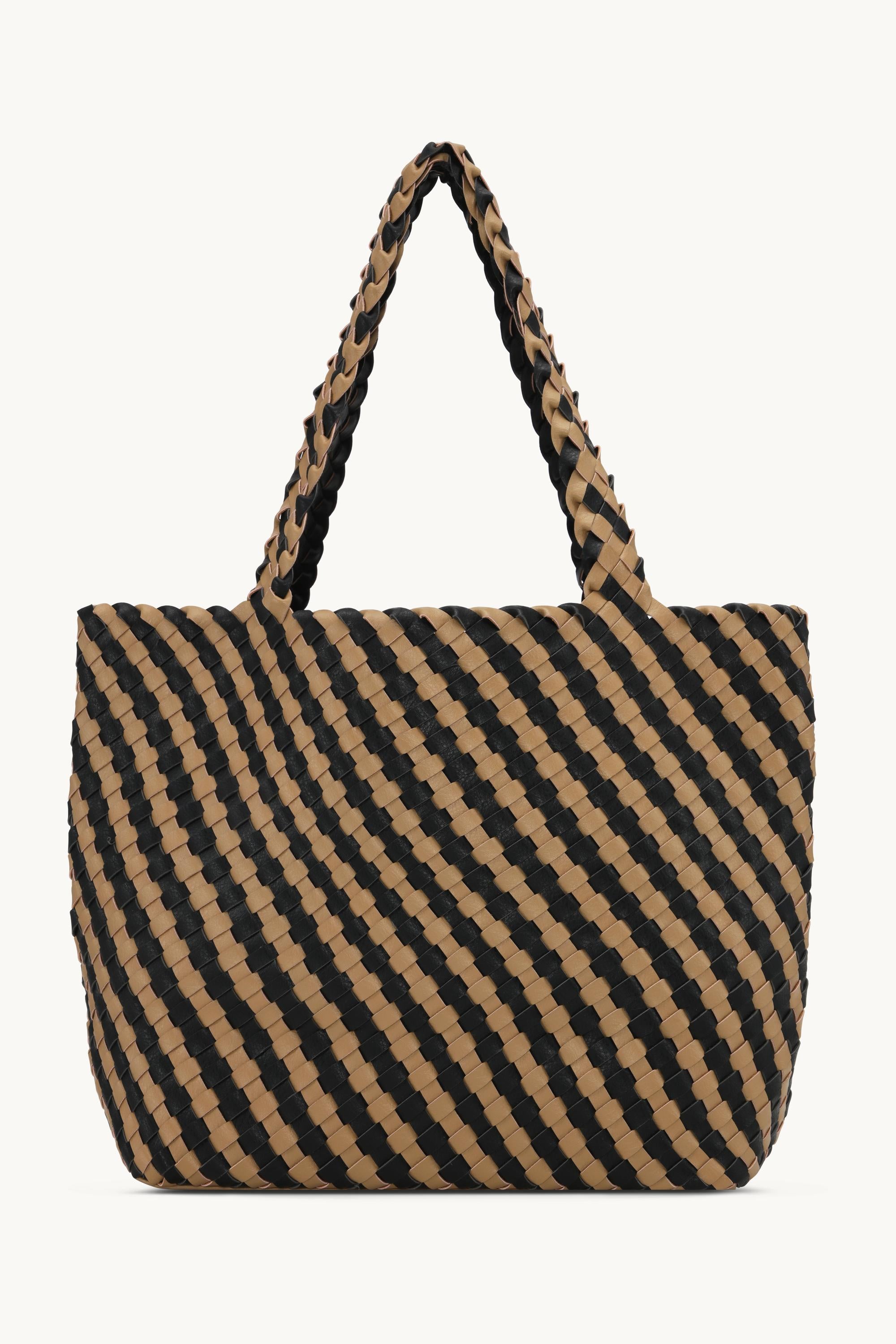 バッグ TRES Black Tote Horn Toggle Braided y2k Tote Bag Braided - Incense Black