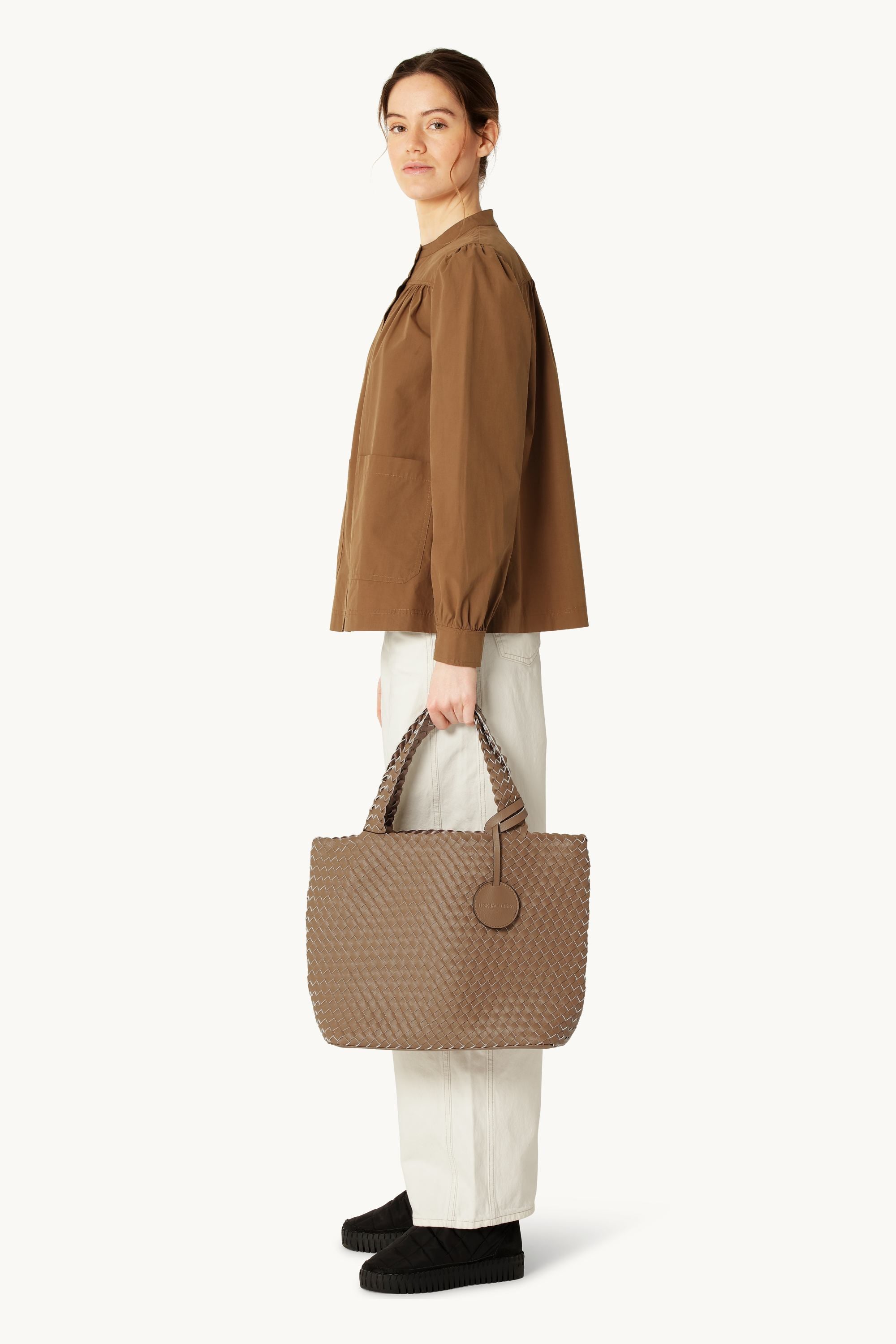 Braided Tote Bag - Mocca Metallic Mocca