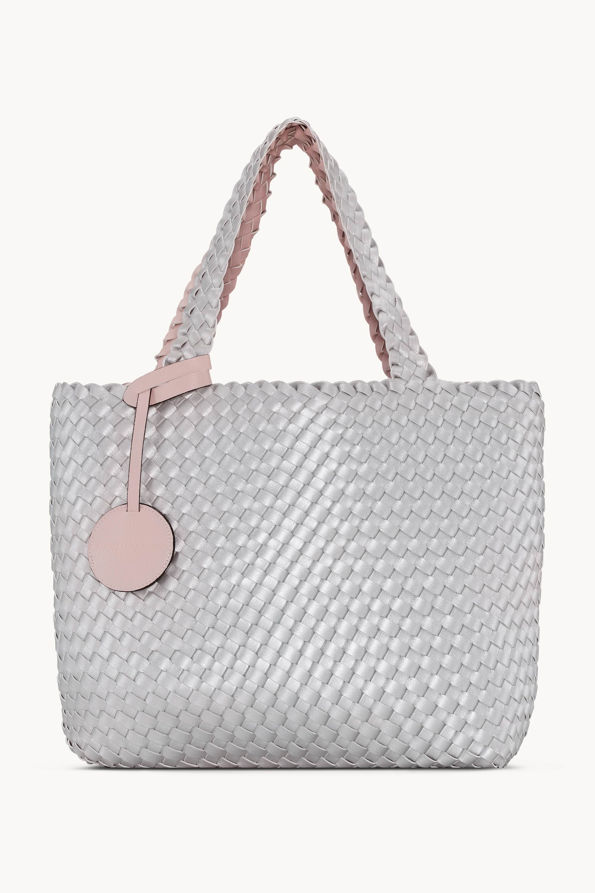 バッグ EYELETS NYLON TOTE BAG (GREY) 3119B Tote Bag Braided - Rose Silver