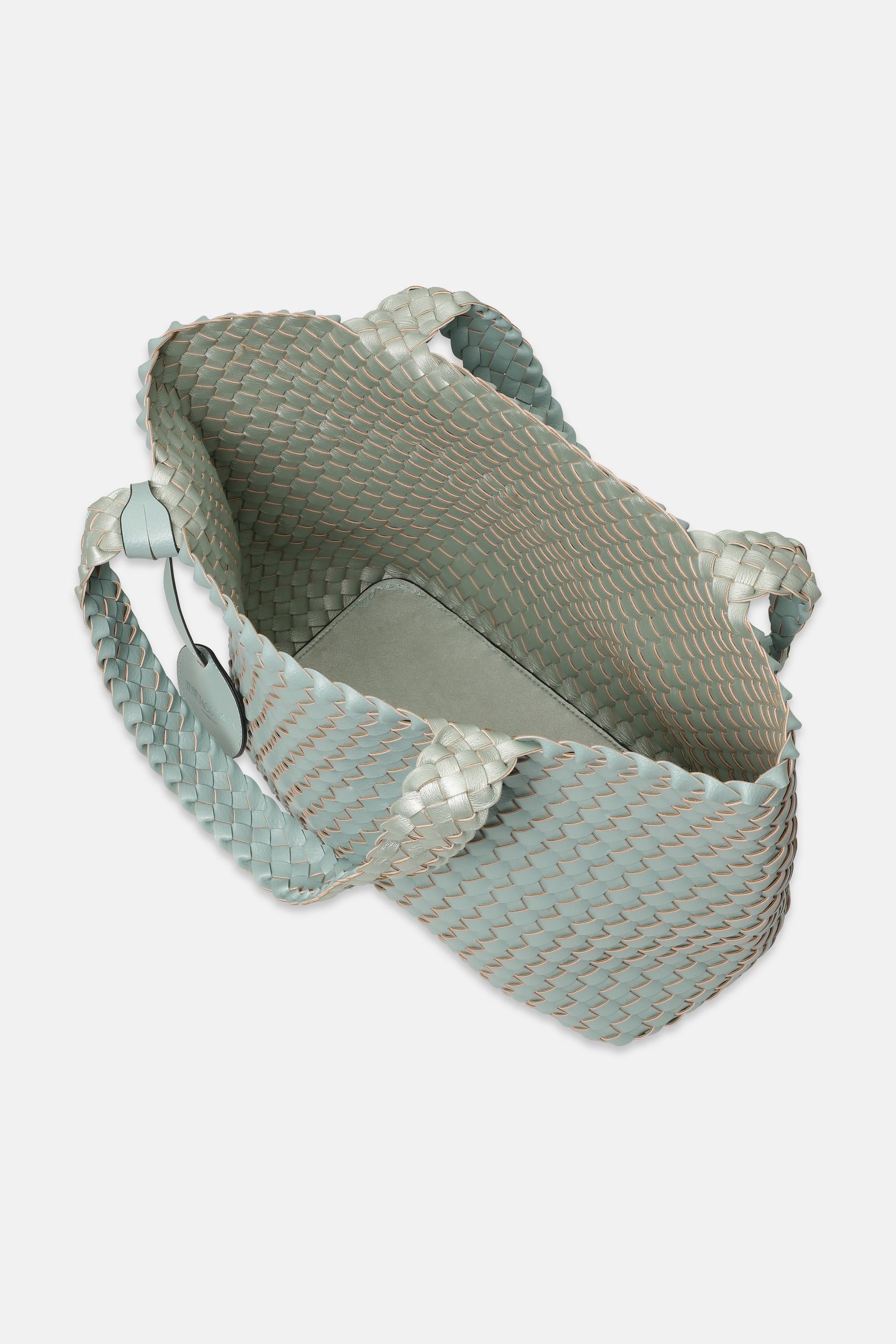 Tote Bag Braided - Beach Glass Metallic Mint