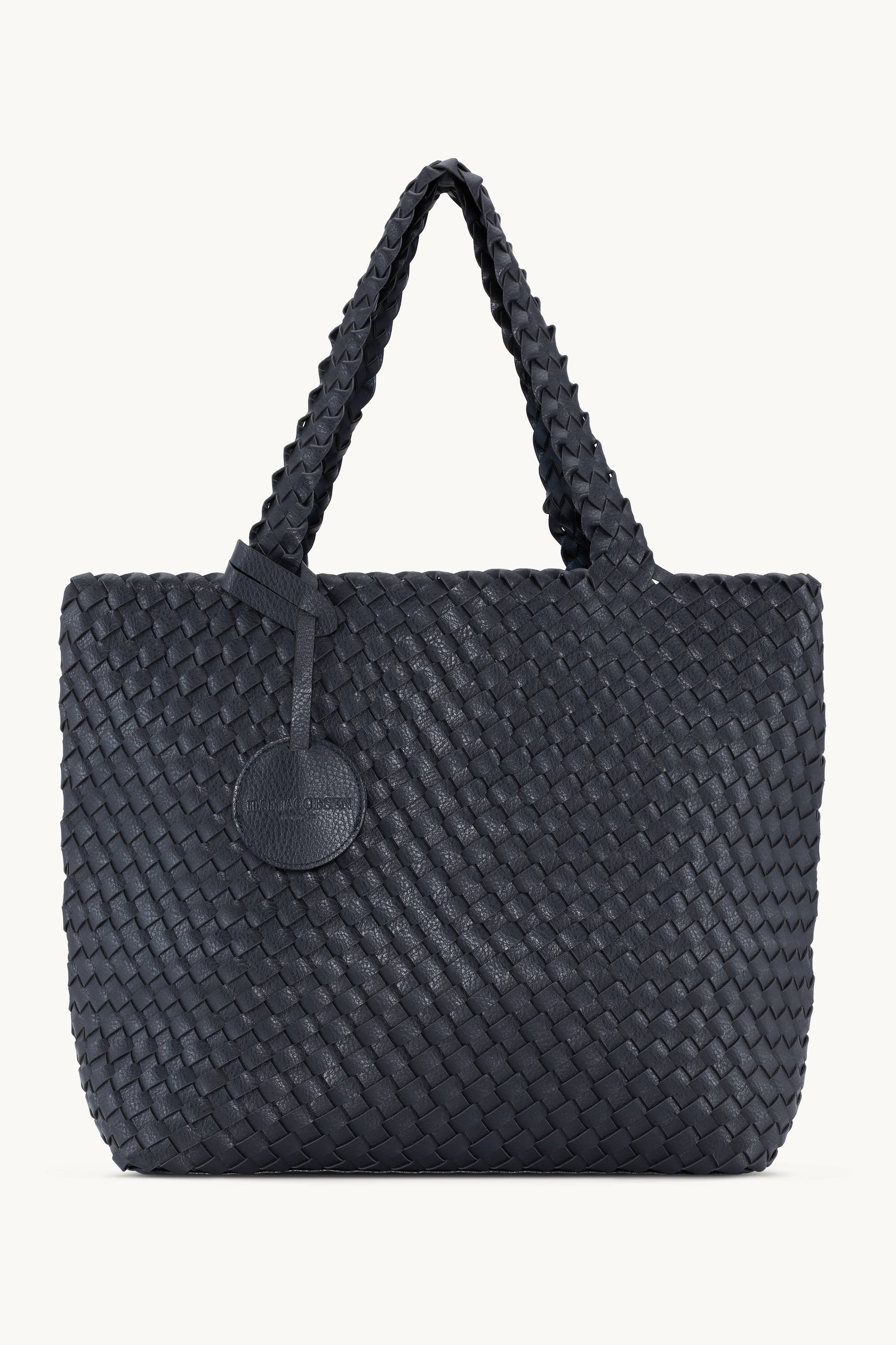 Tote Bag Braided - Navy Metallic Blue