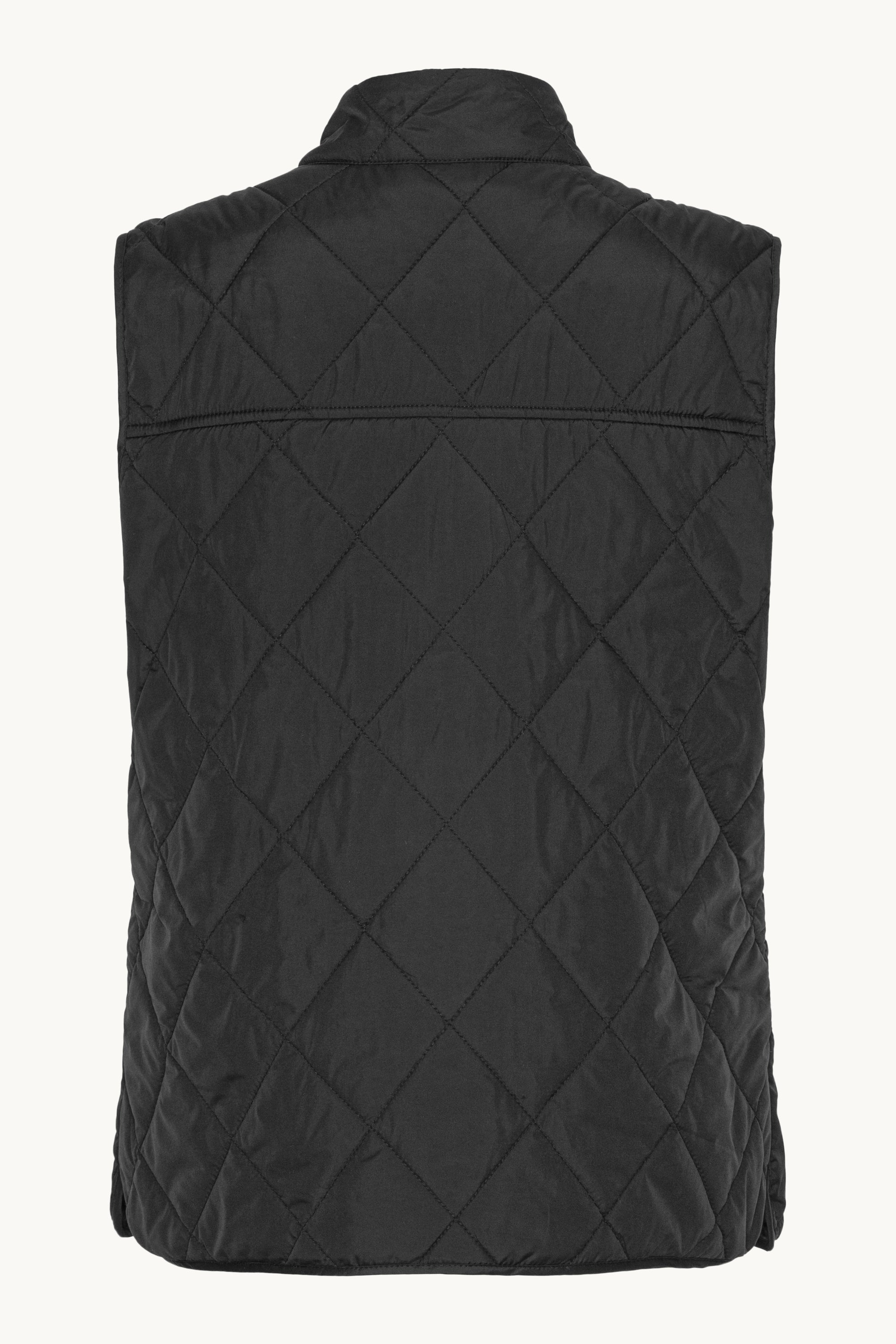 Short Quilted Vest - Black