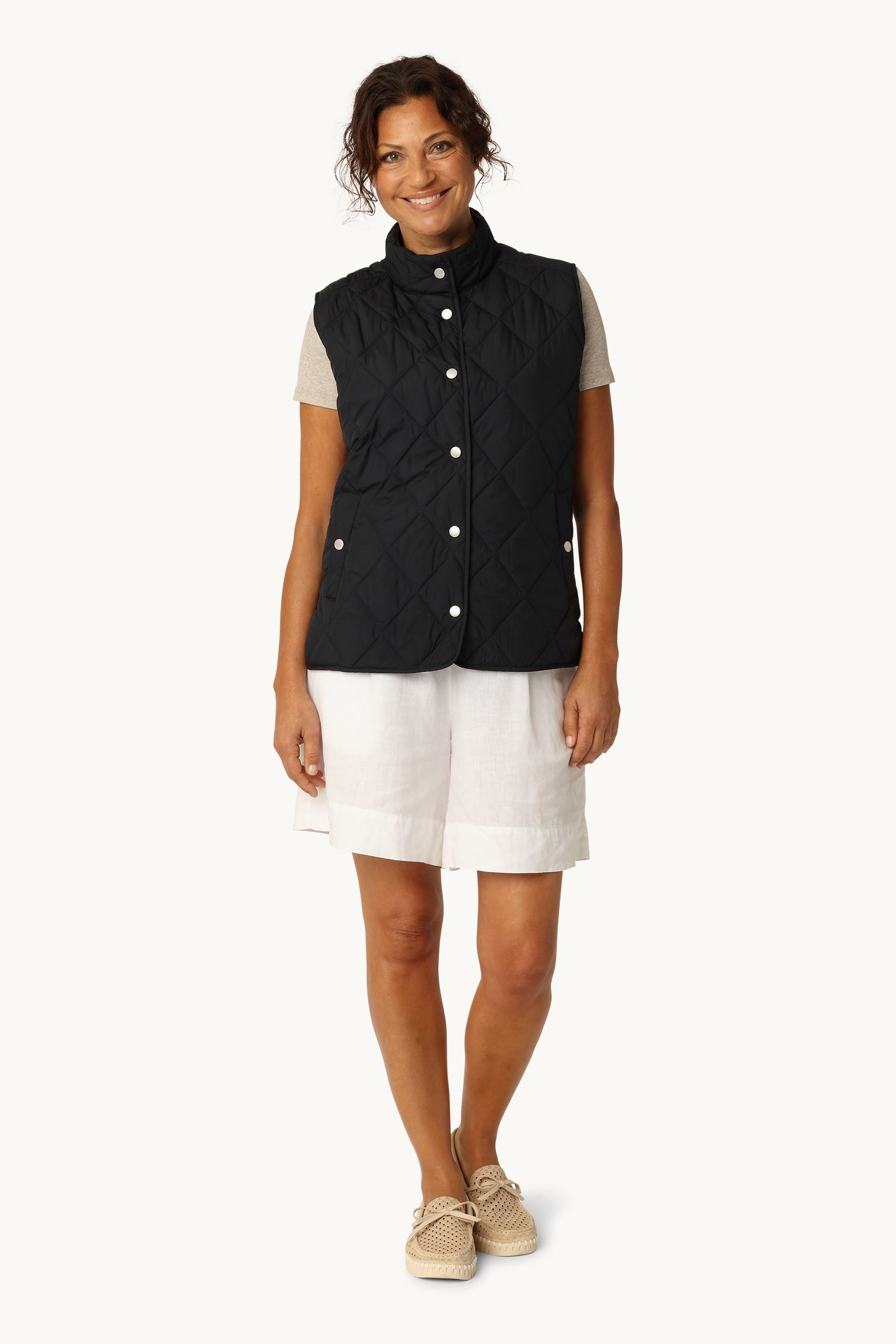 Quilted Short Vest - Dark Indigo