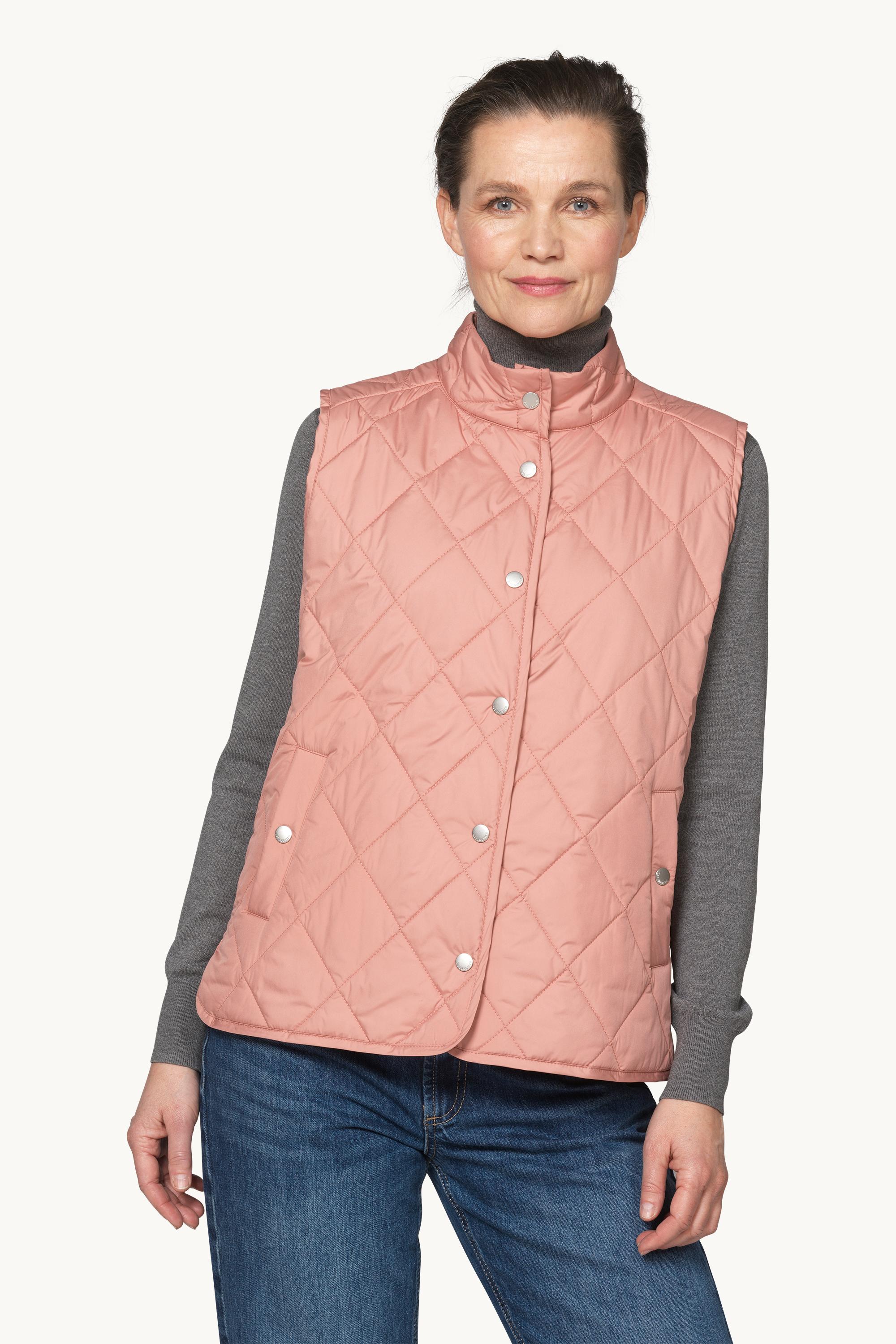 Quilted Short Vest - Ash Rose