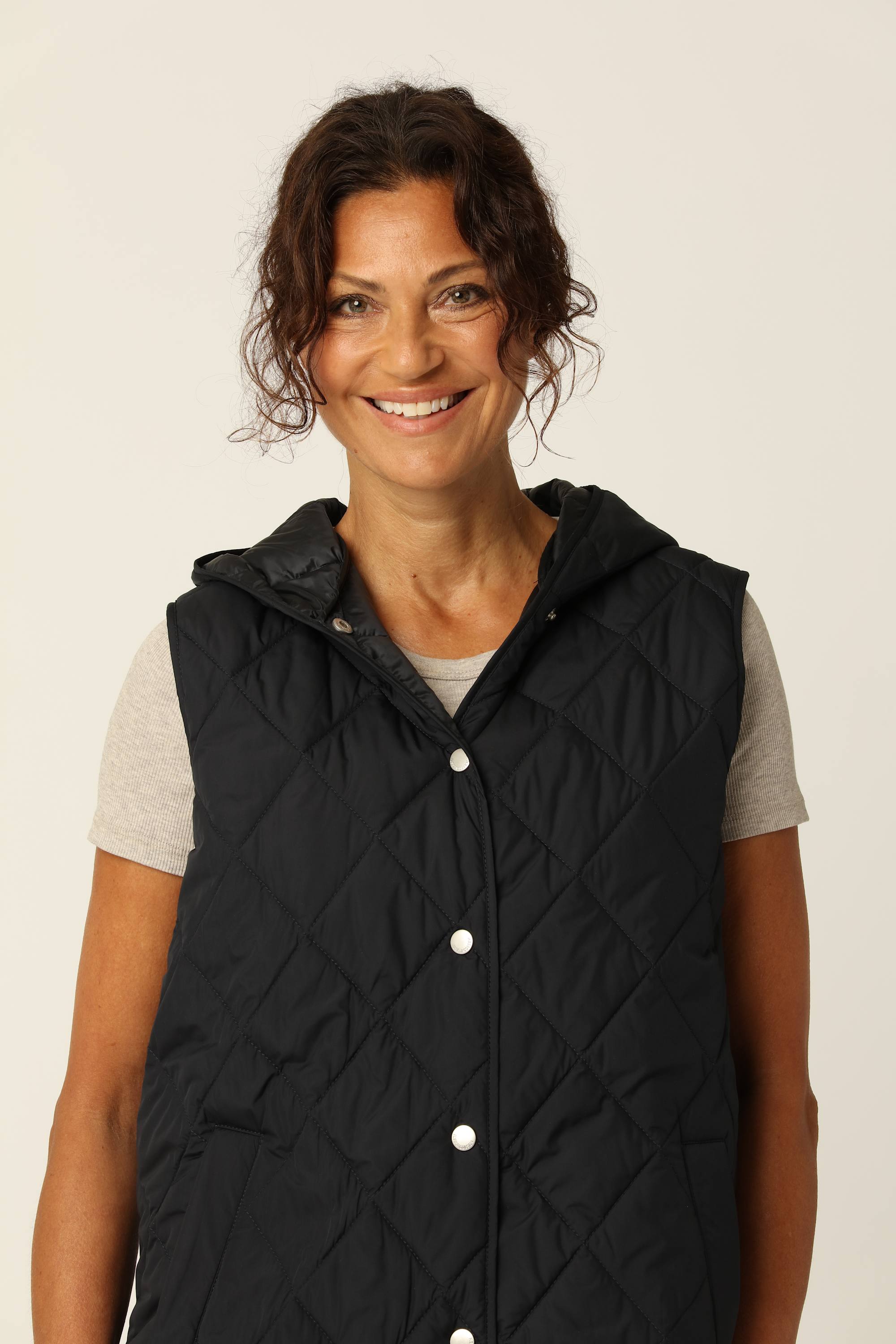 Quilted Long Vest - Dark Indigo