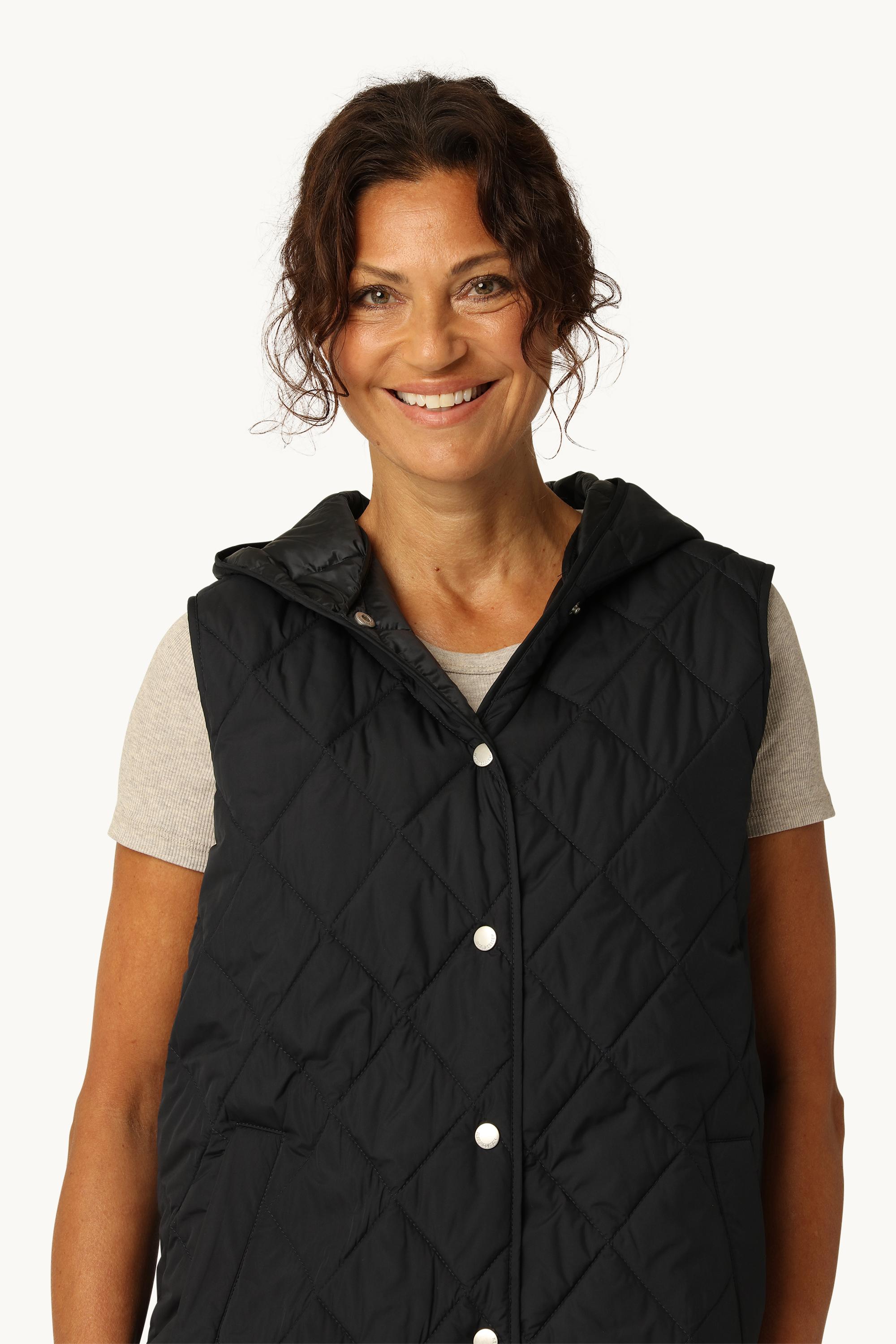 Quilted Long Vest - Dark Indigo