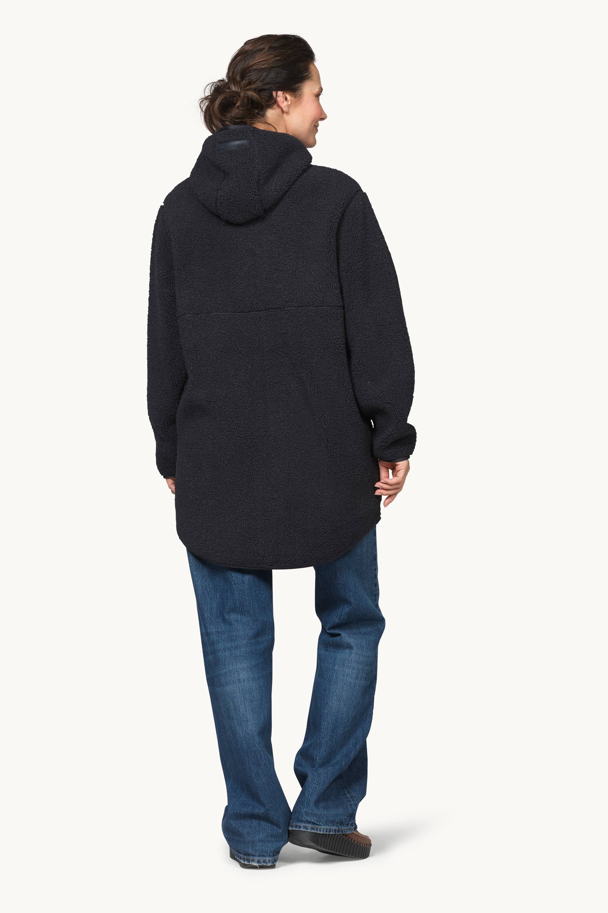 Bonded Pile Jacket with Hood - Dark Indigo