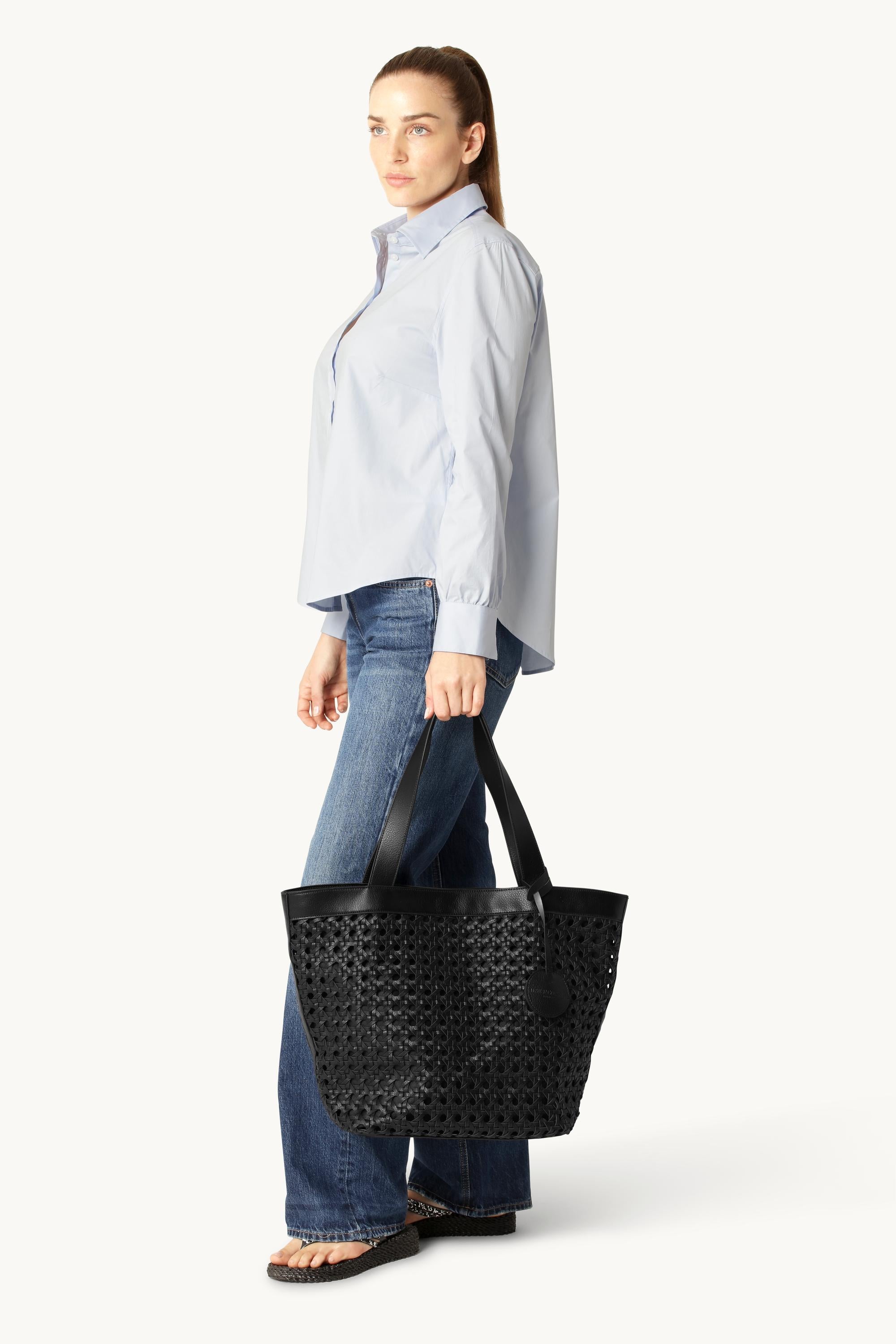 Large Beach Bag - Black Black