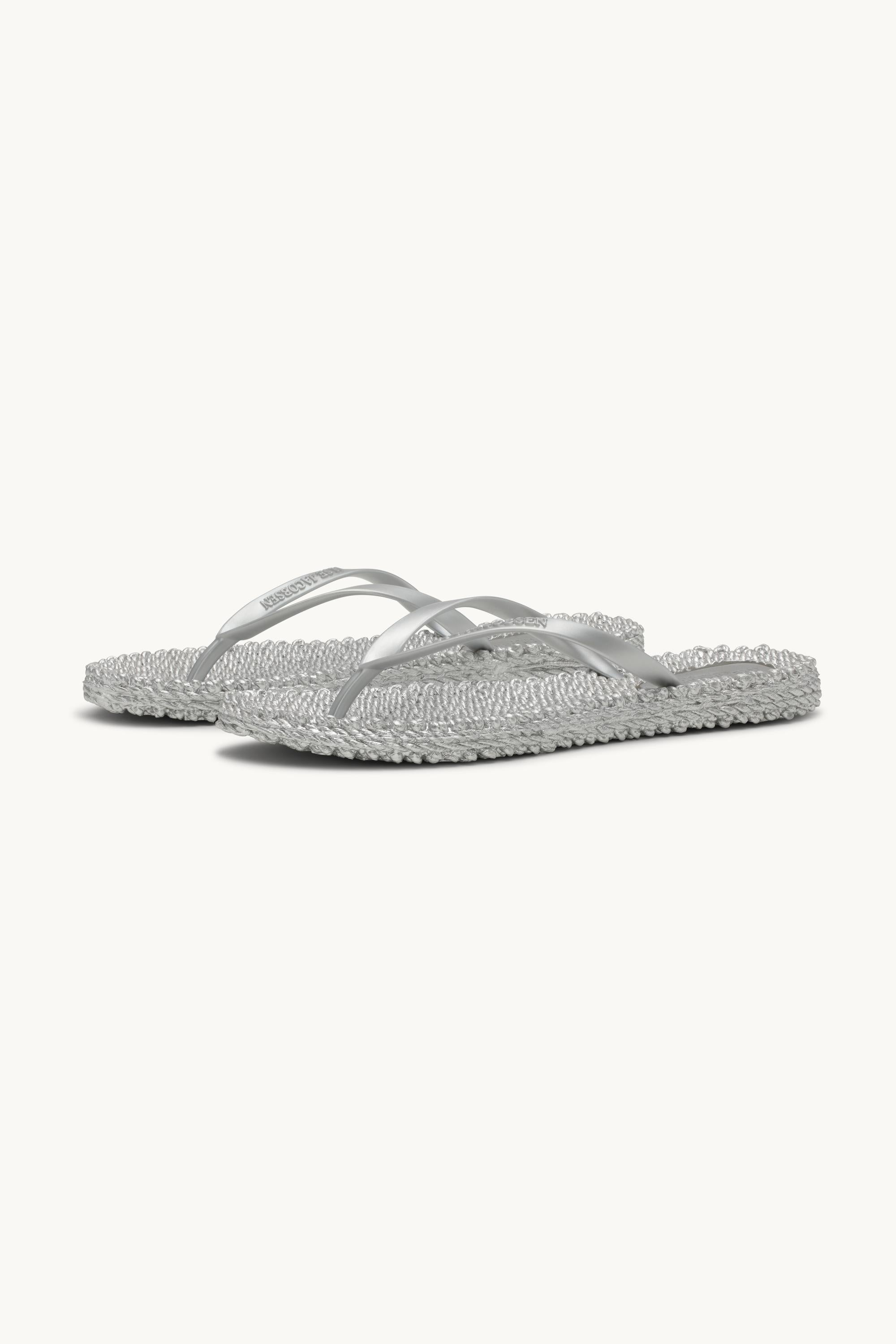 Flip Flops With Logo - Silver