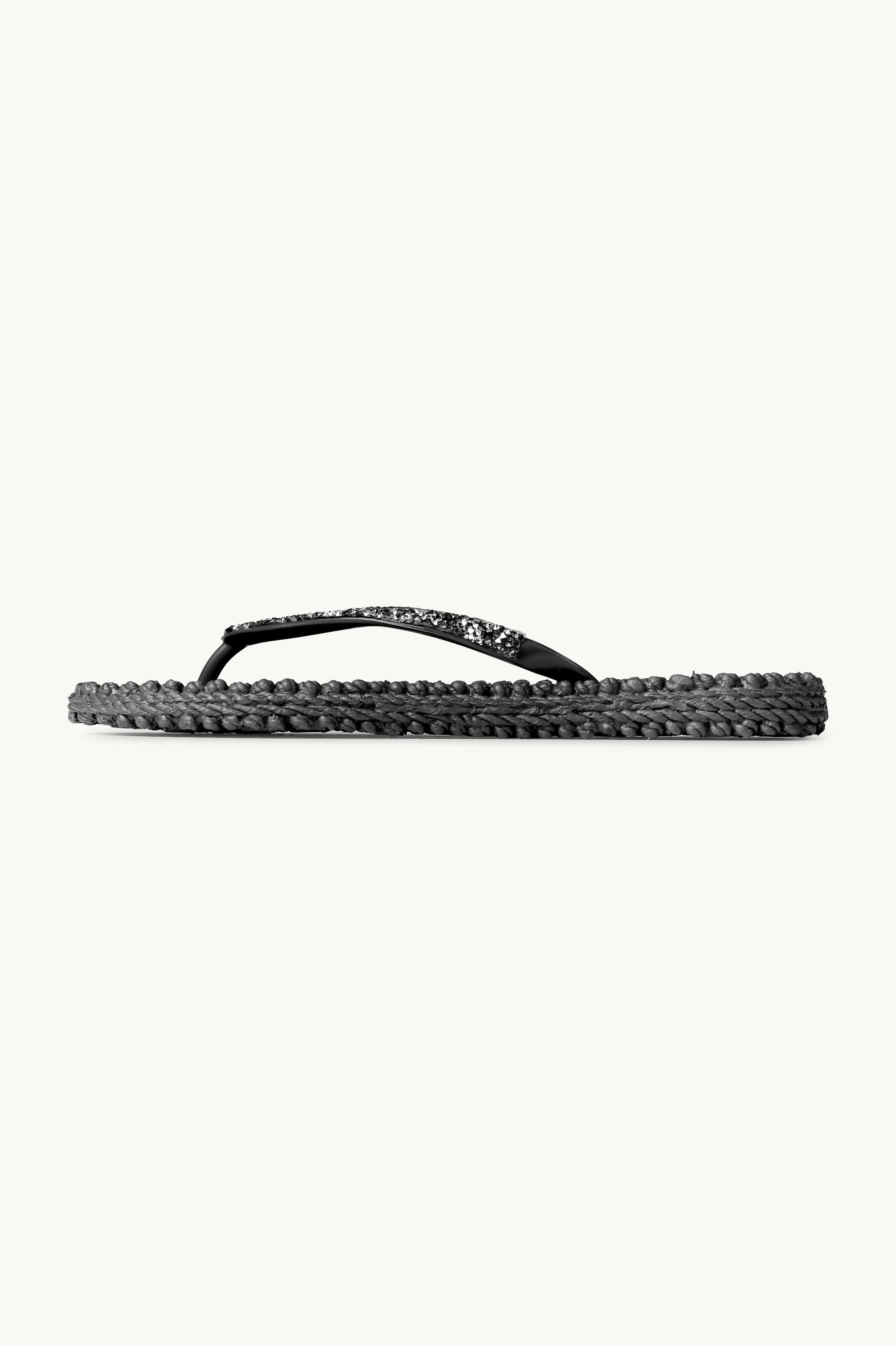 Flip Flops With Rhinestones - Black