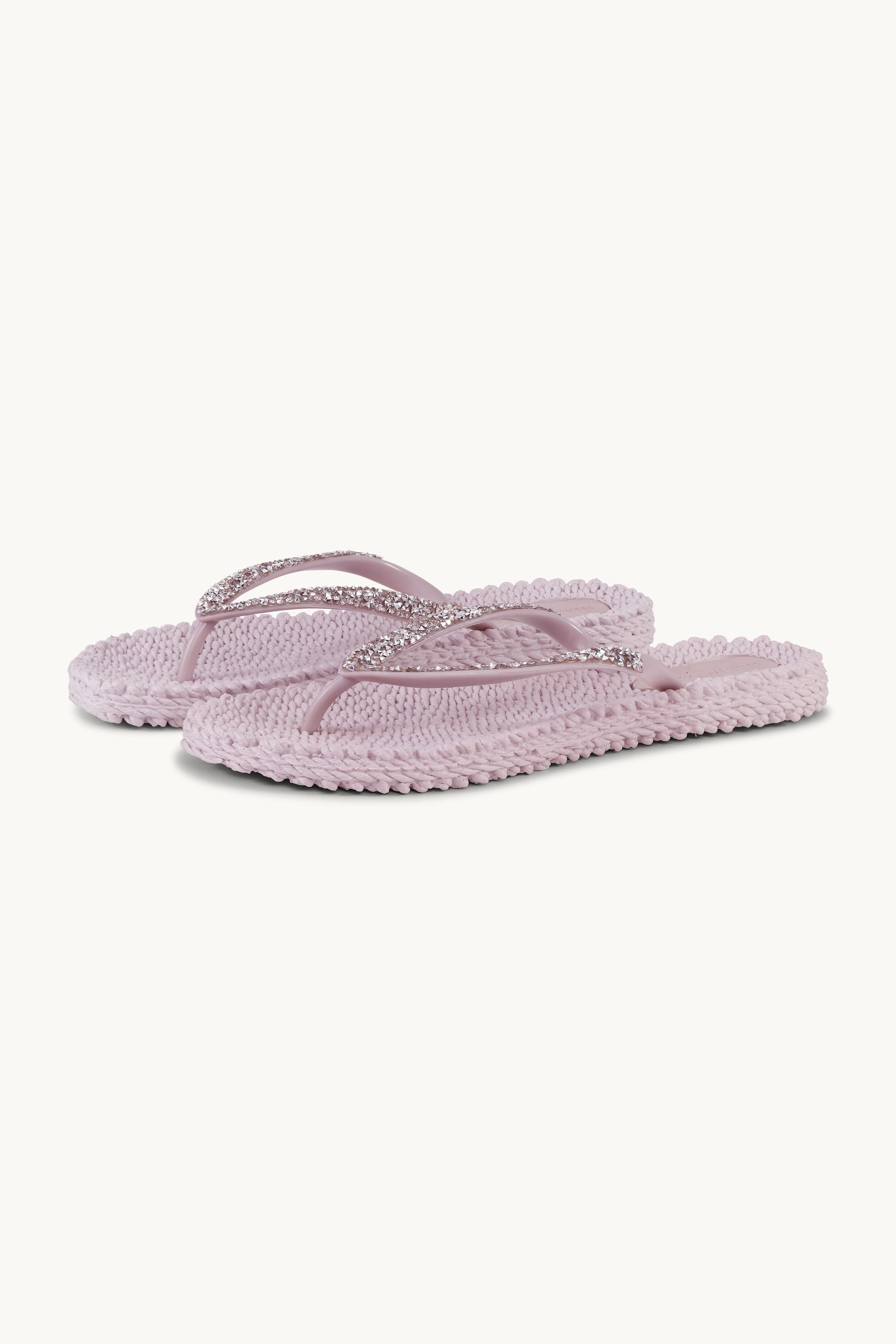 Flip Flops With Rhinestones - Mauve Shadows