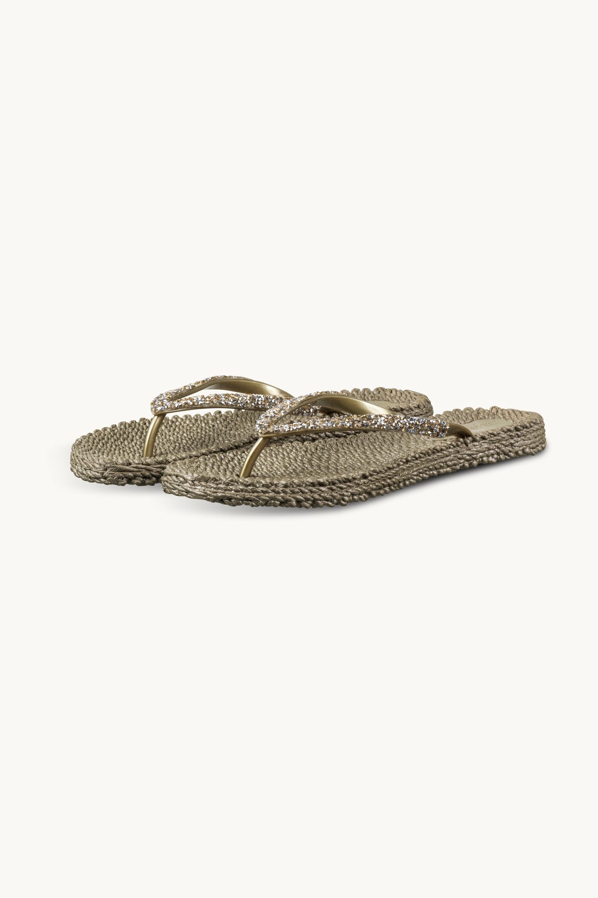 Flip Flops With Rhinestones - Platin