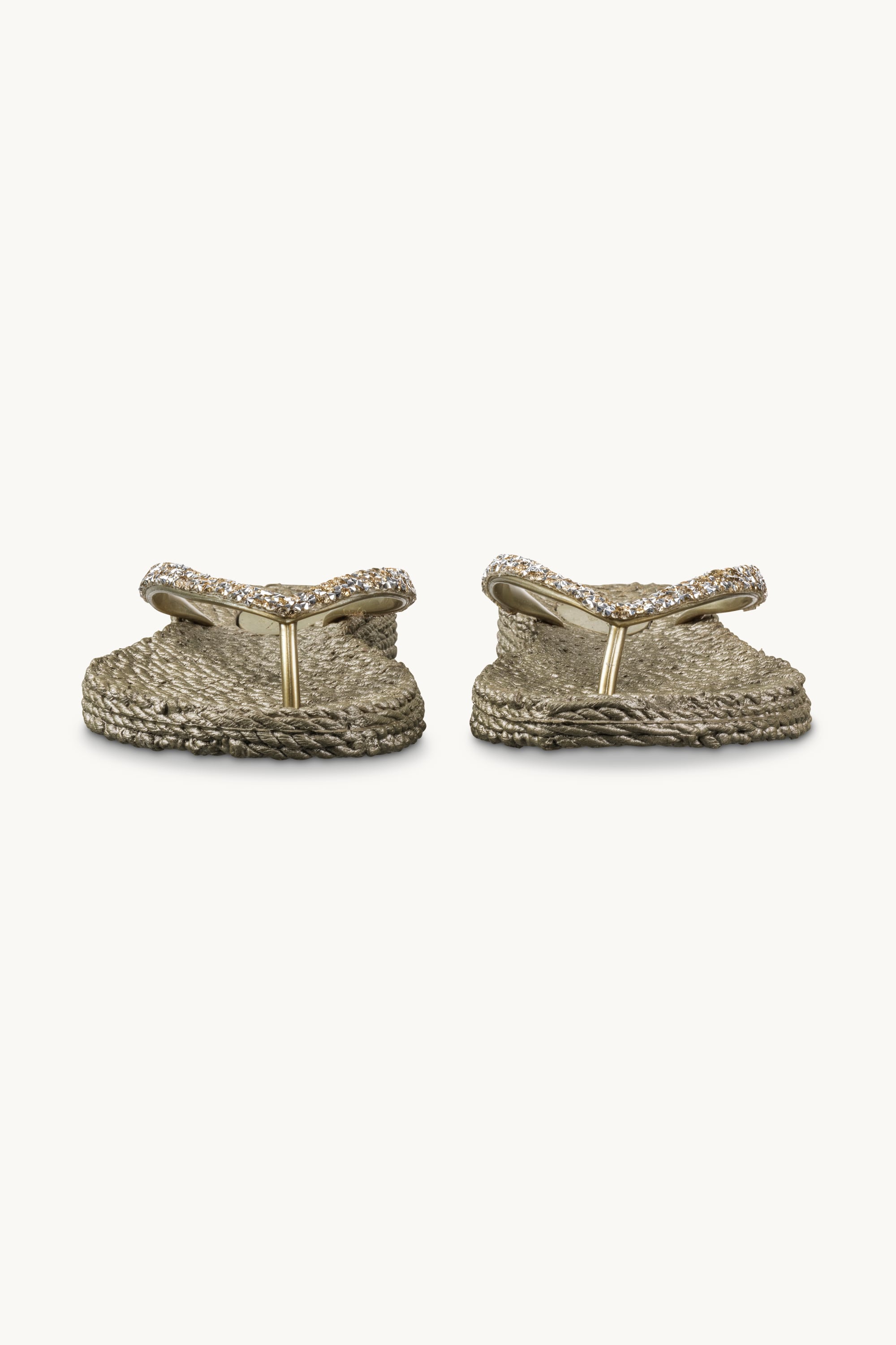 Flip Flops With Rhinestones - Platin