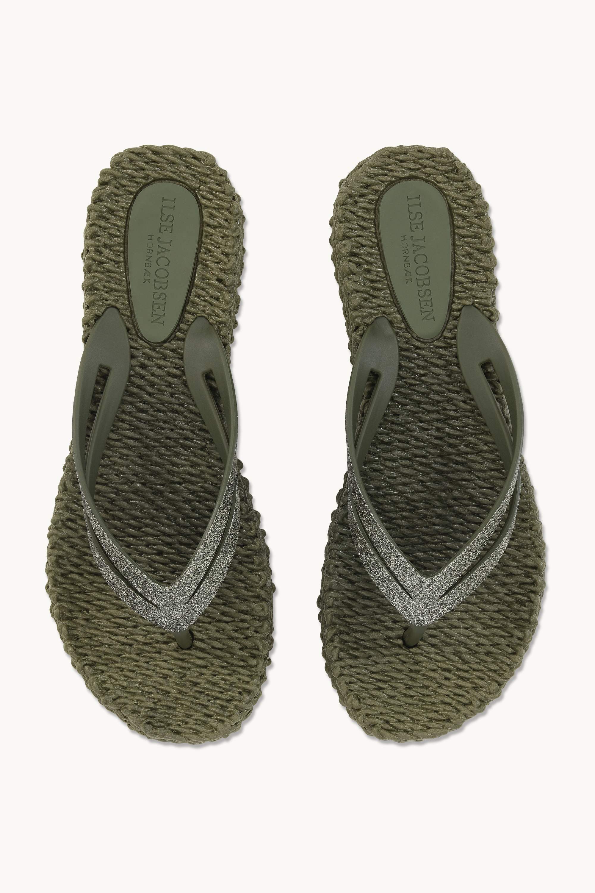 Platform Flip-flops Glitter - Army