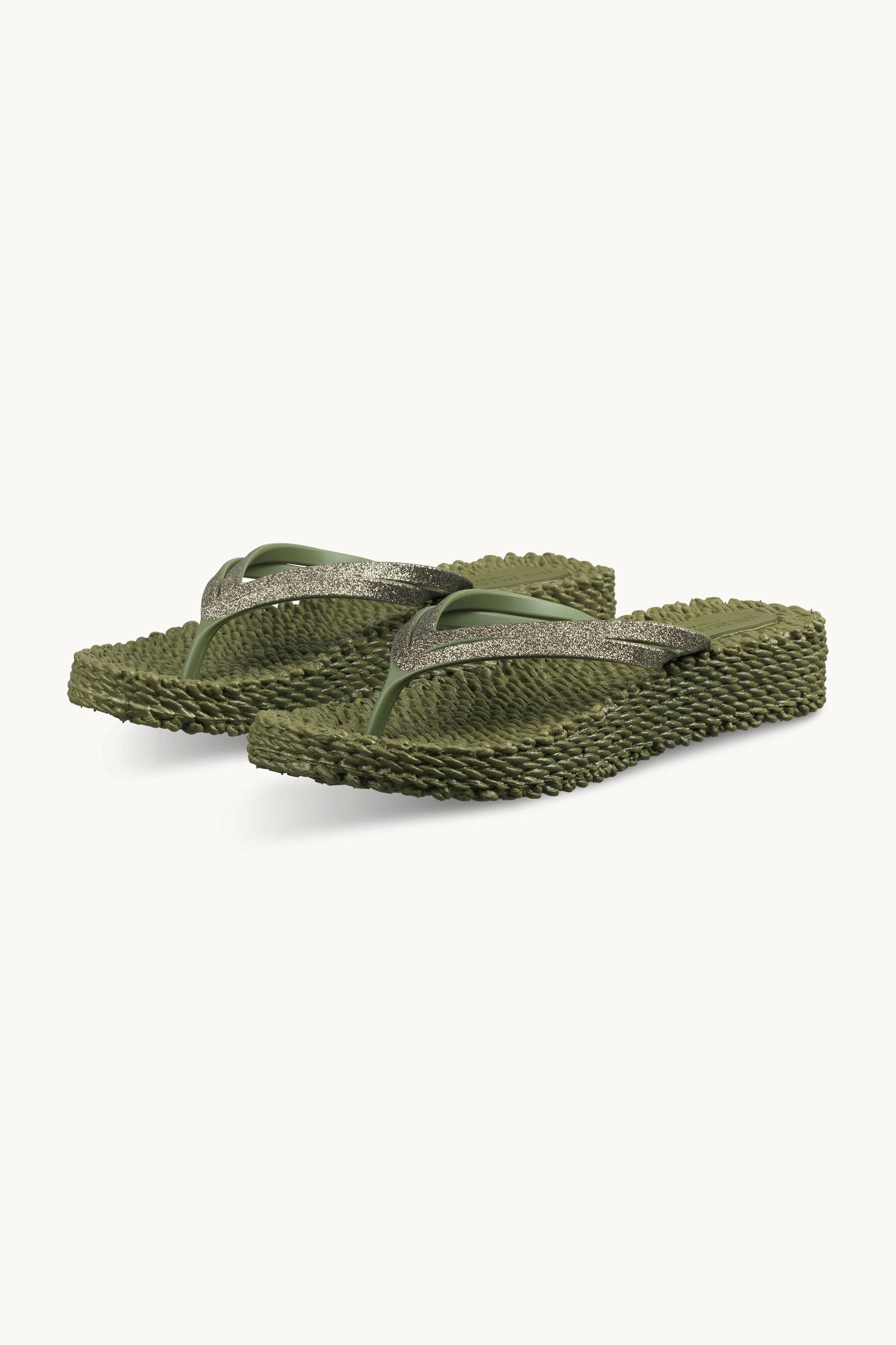 Platform Flip-flops Glitter - Sphagnum