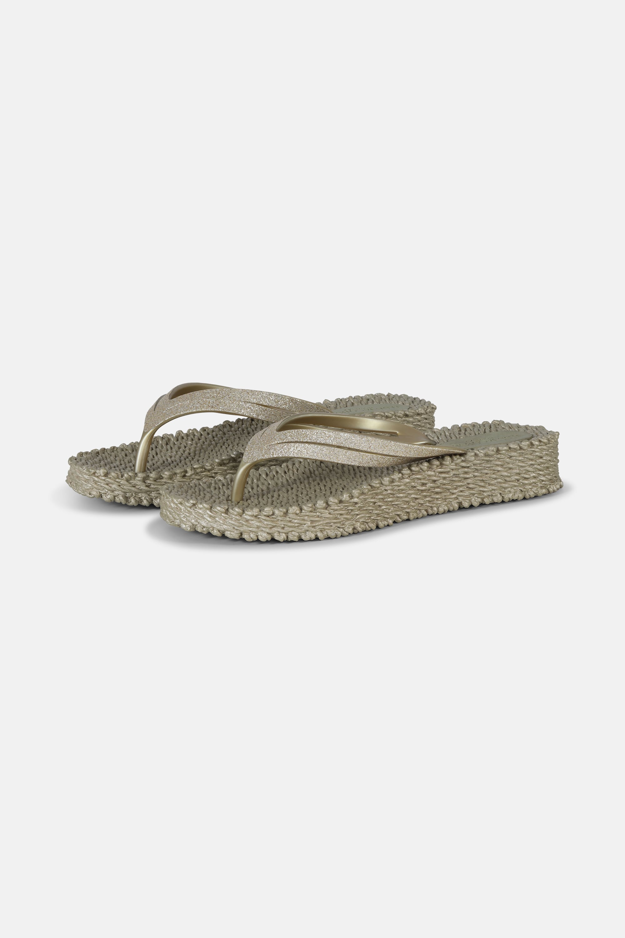 Platform Flip-flops Glitter Platin