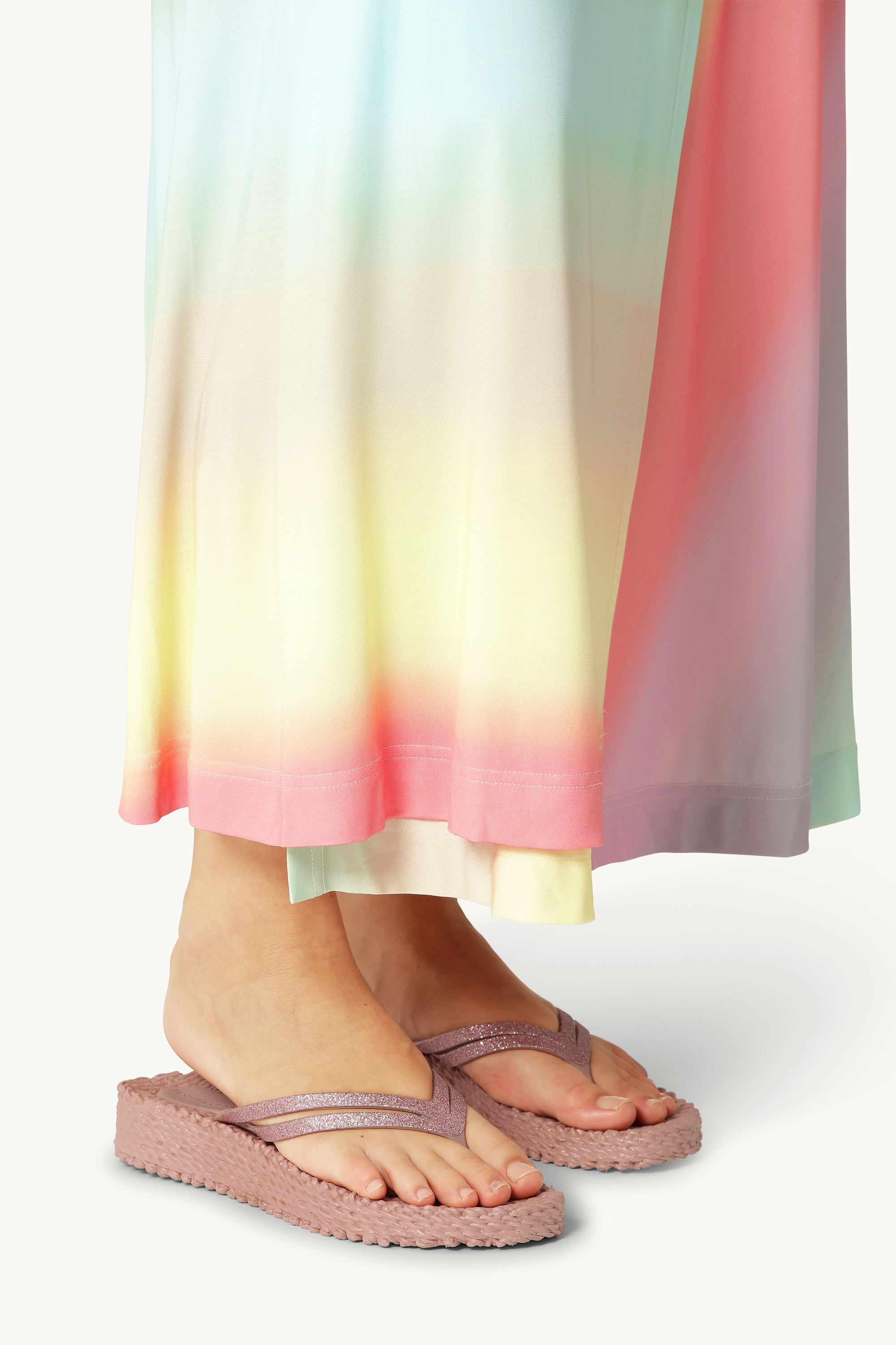 Platform Flip-flops Glitter - Misty Rose