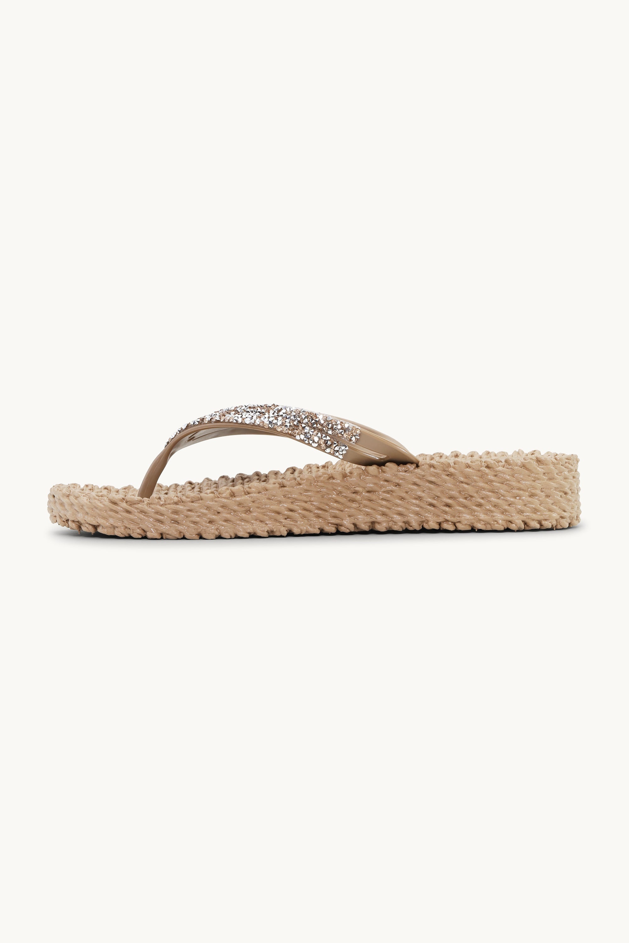 Platform Flip-flops Glitter Stones - Mocca