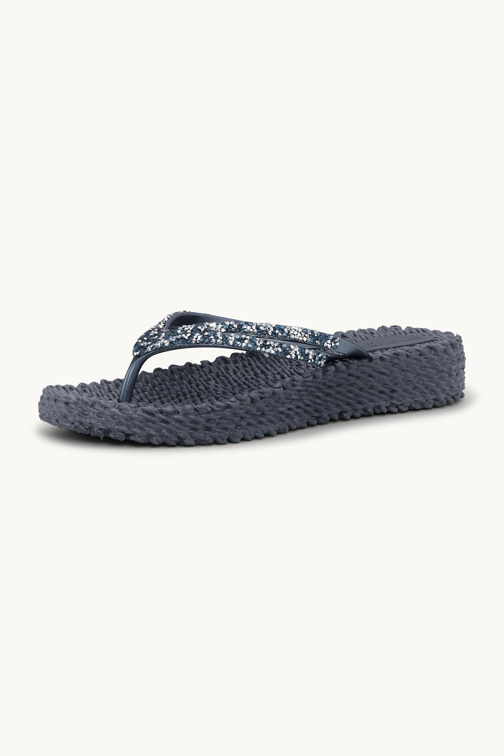 Platform Flip-flops Glitter Stones - Ombre Blue