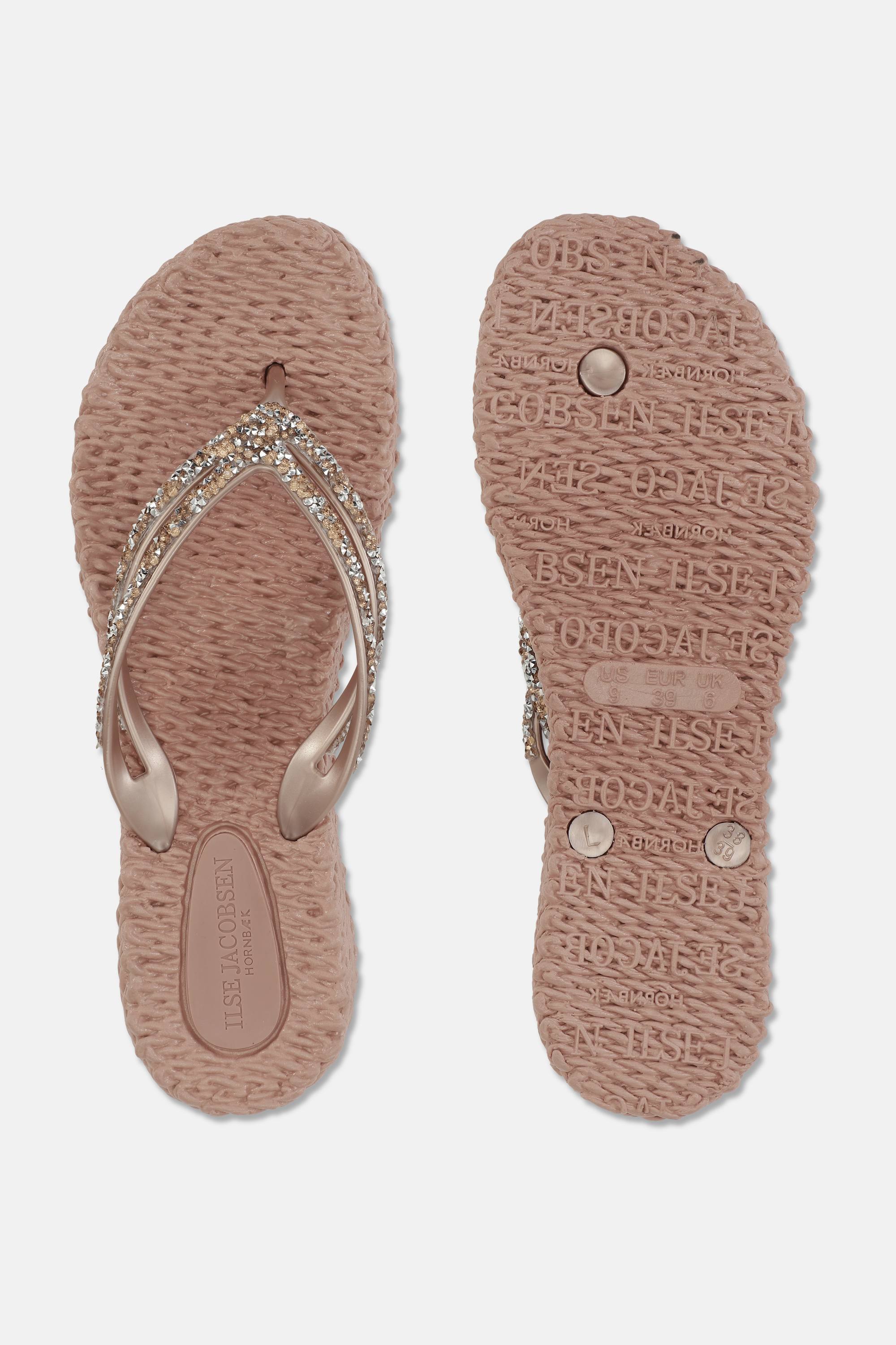 Platform Flip-flops Glitter Stones - Misty Rose