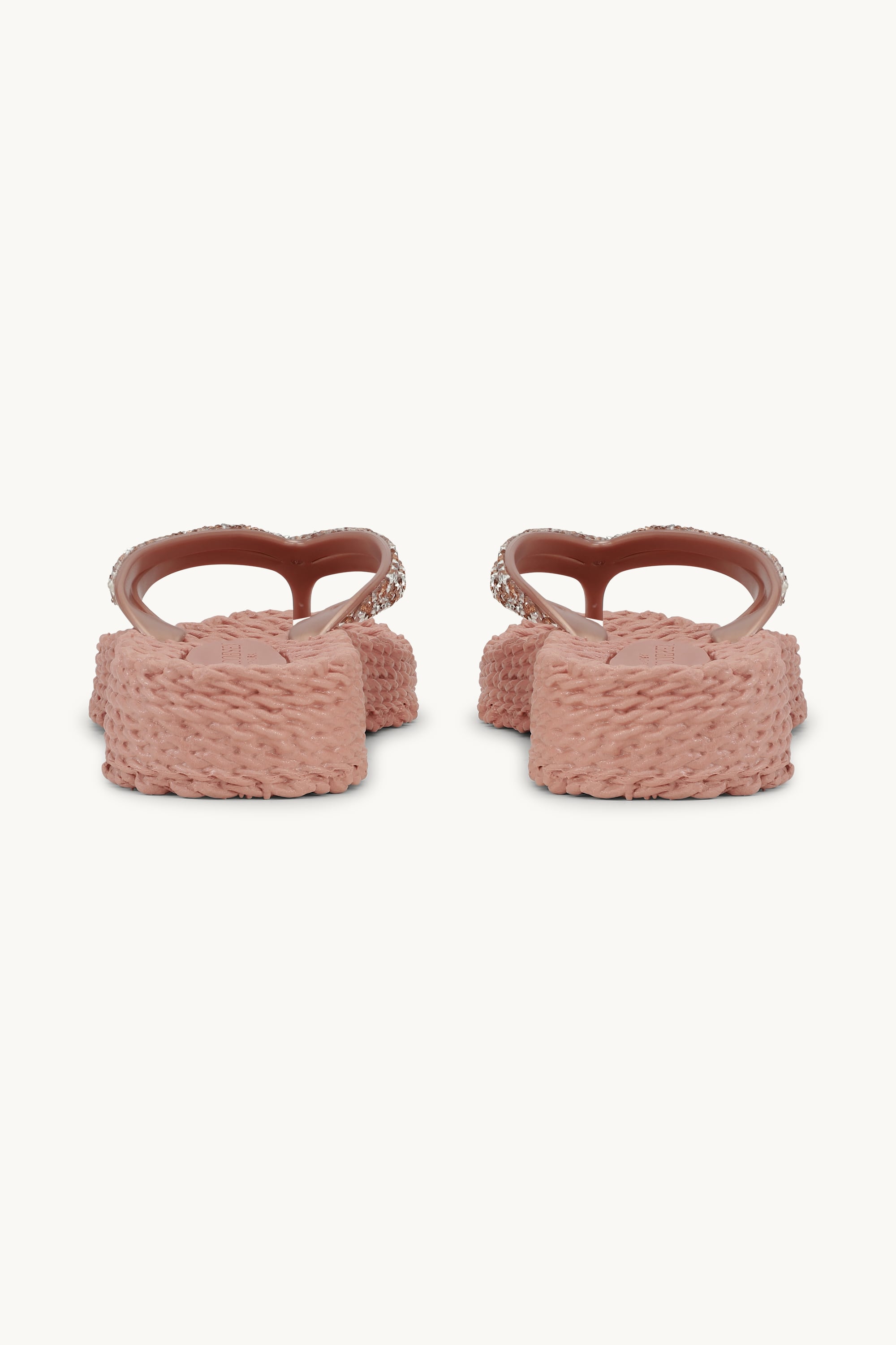 Platform Flip-flops Glitter Stones - Misty Rose