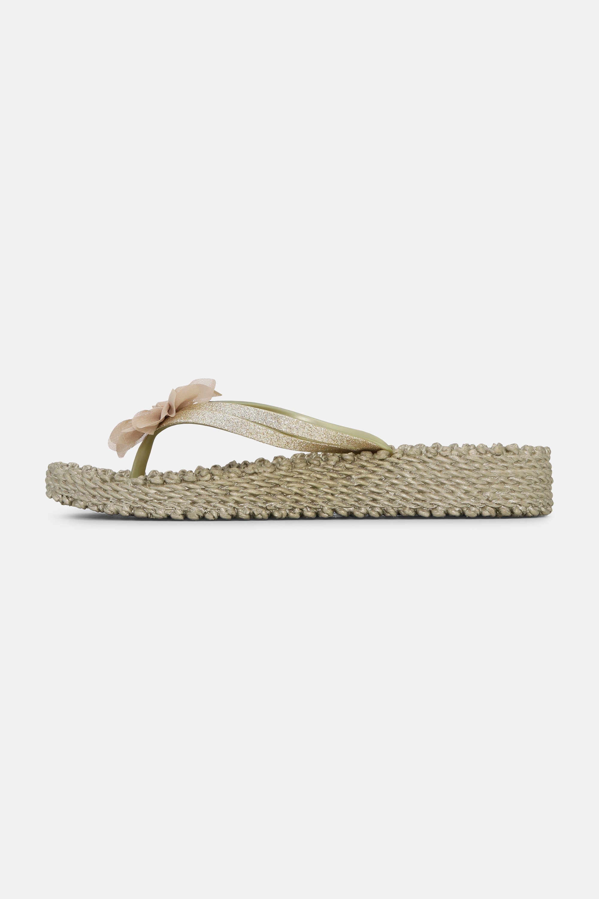 Flip Flops with Flower - Platin