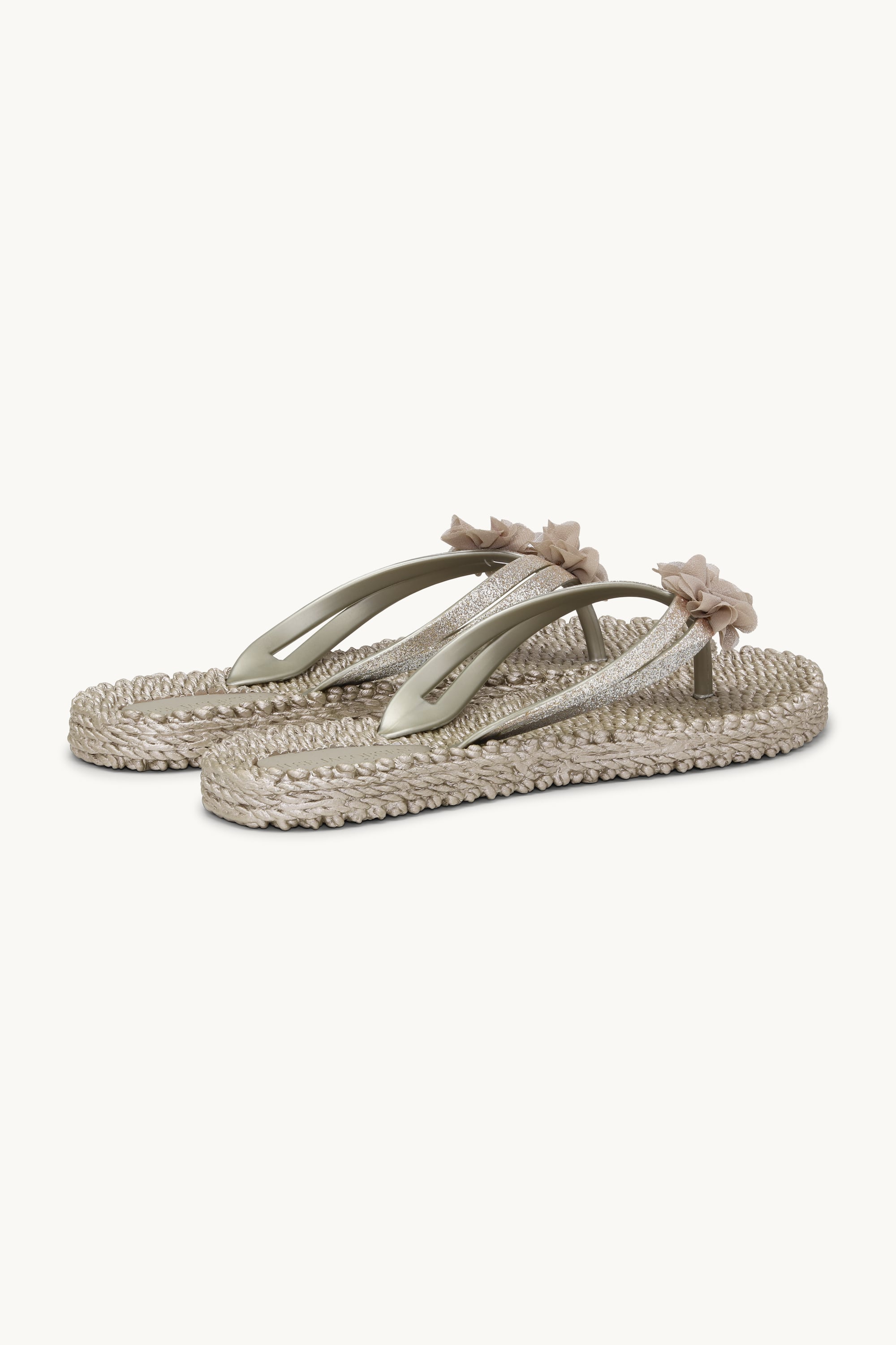 Flip Flops with Flowers - Platin