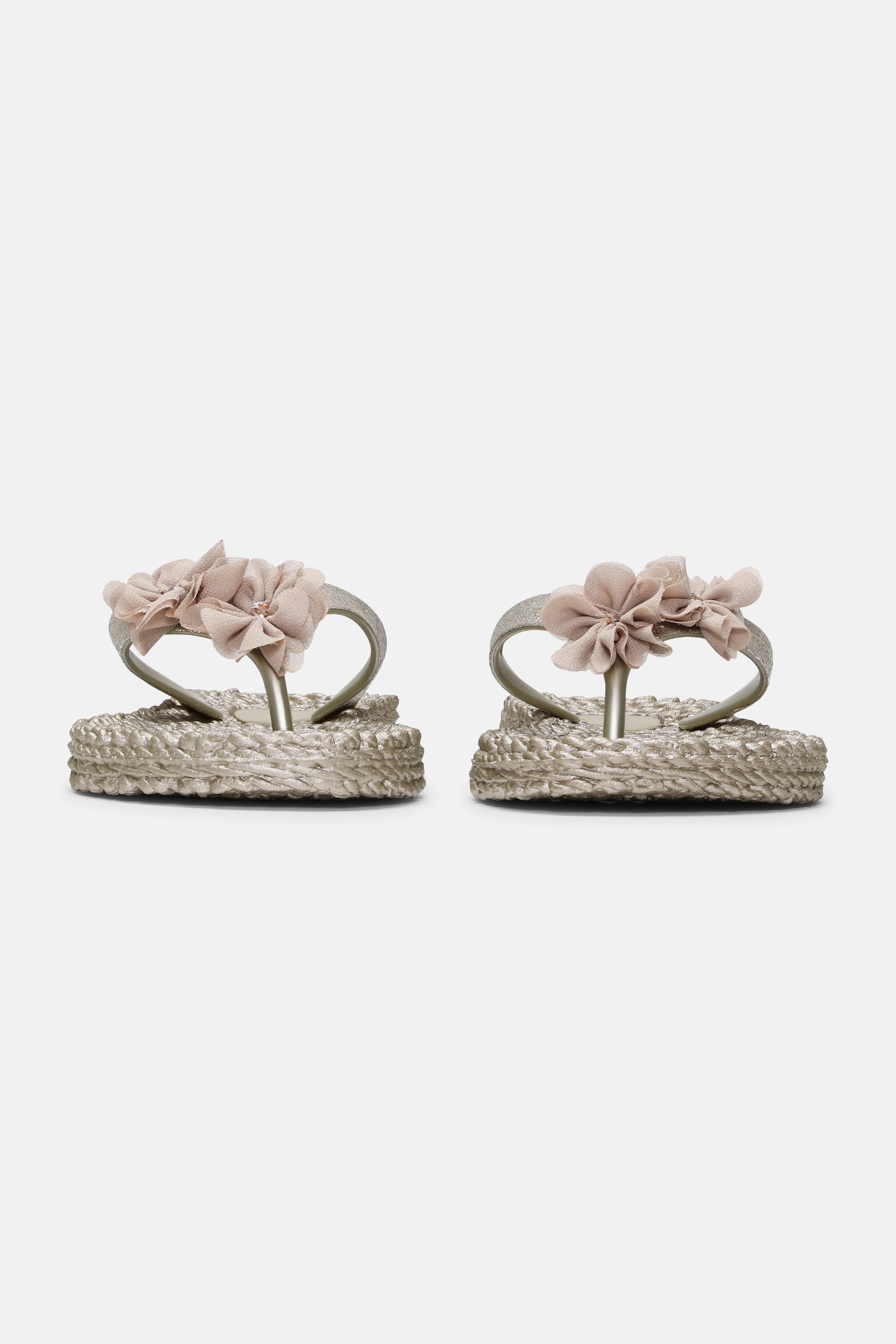 Flip Flops with Flowers - Platin