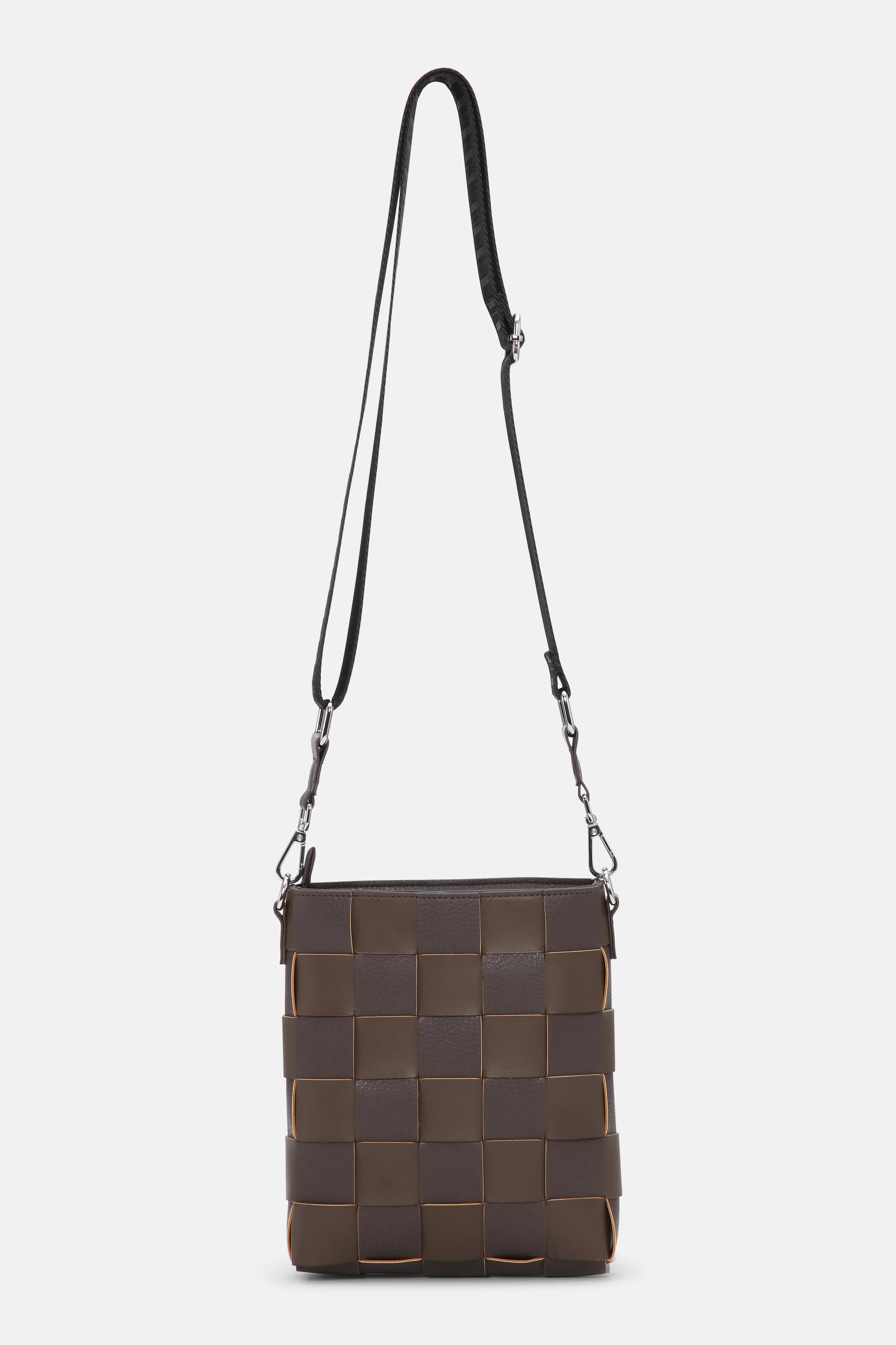 Braided Squared Cross-Body - Chocolate Brown