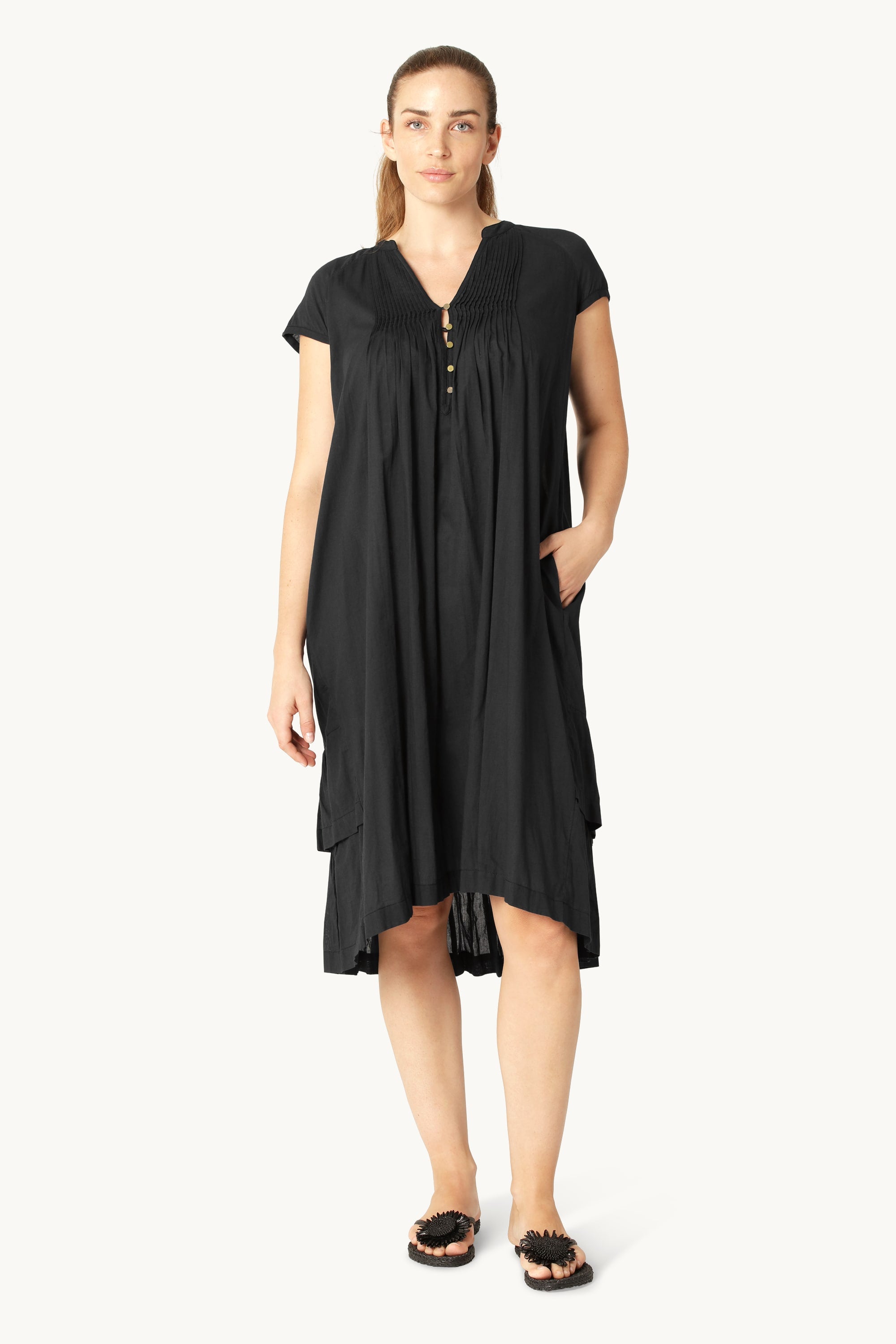Short Sleeve Long Dress - Dark Indigo