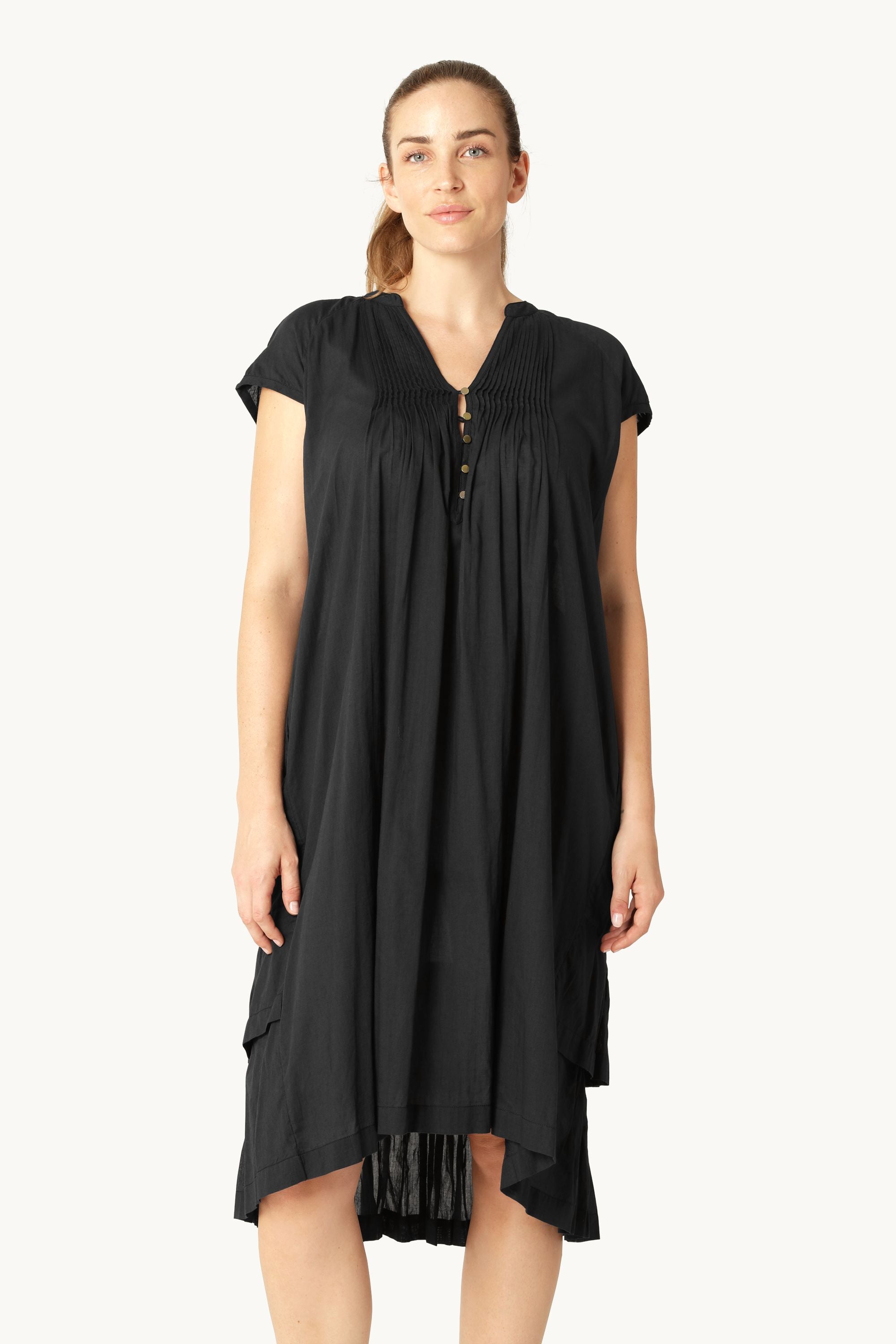 Short Sleeve Long Dress - Dark Indigo