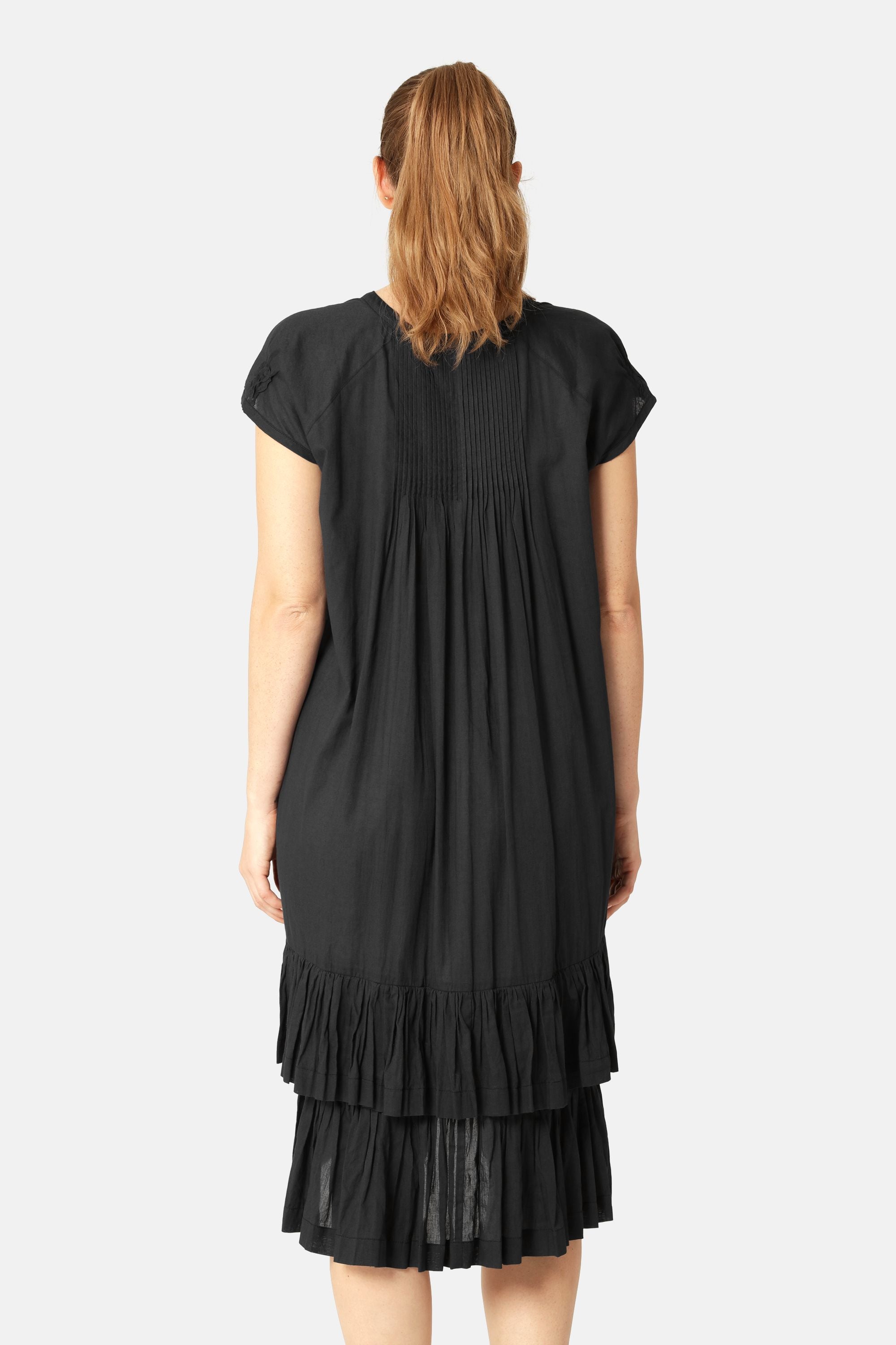 Short Sleeve Long Dress - Dark Indigo