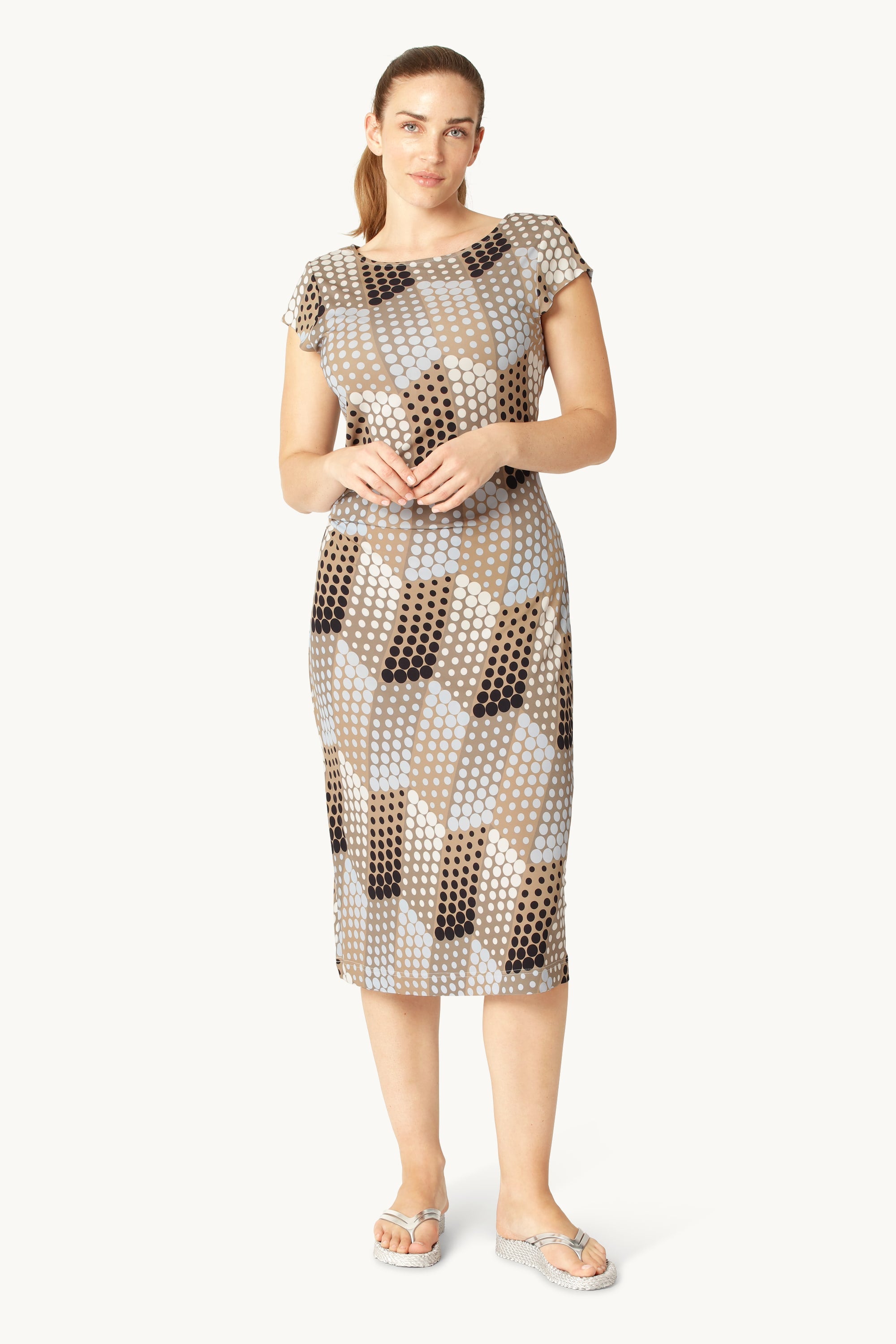 Medi Dress Twist - Blue Grafic Dot