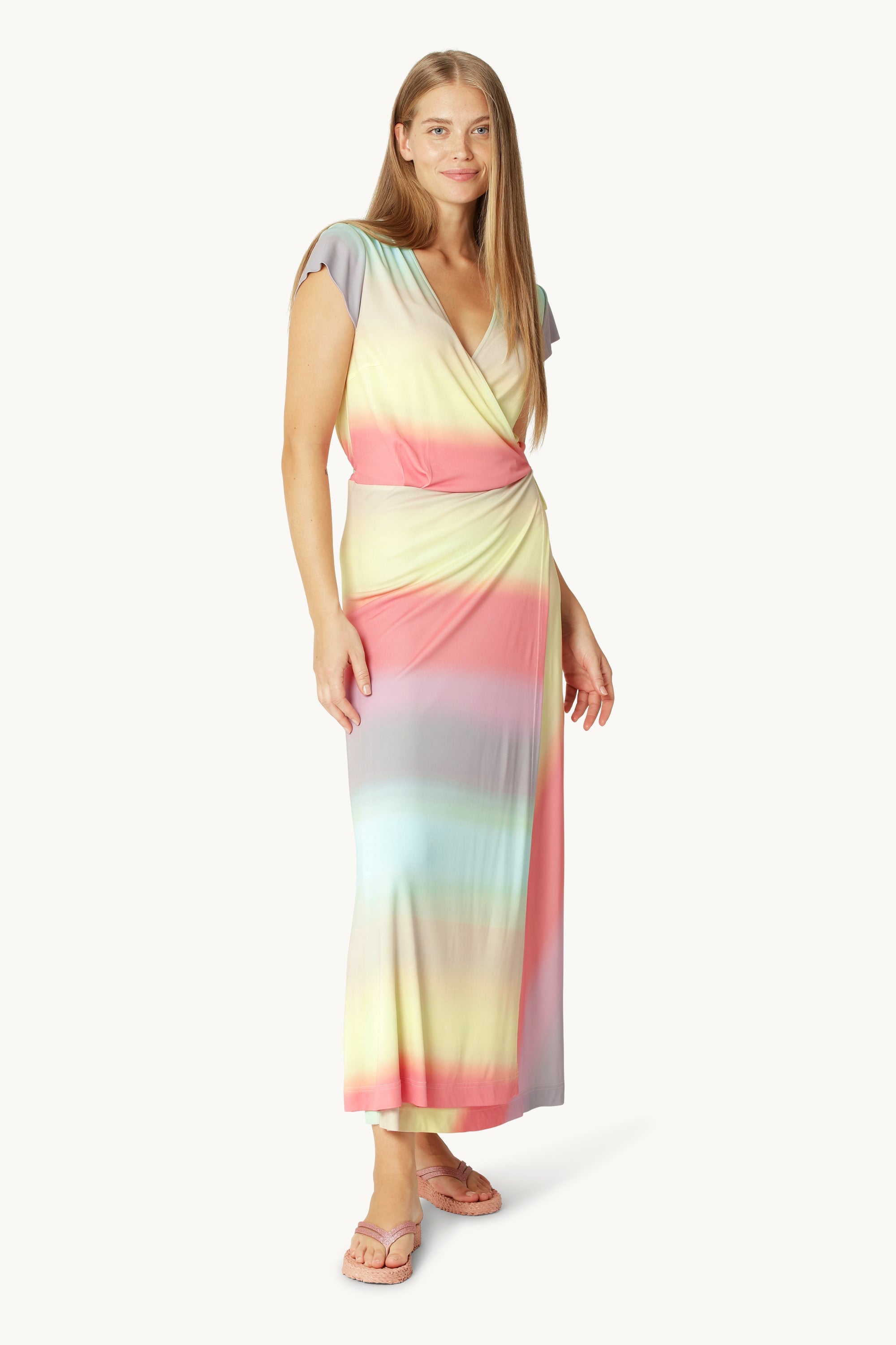 Long Wrapdress - Faded Sunset