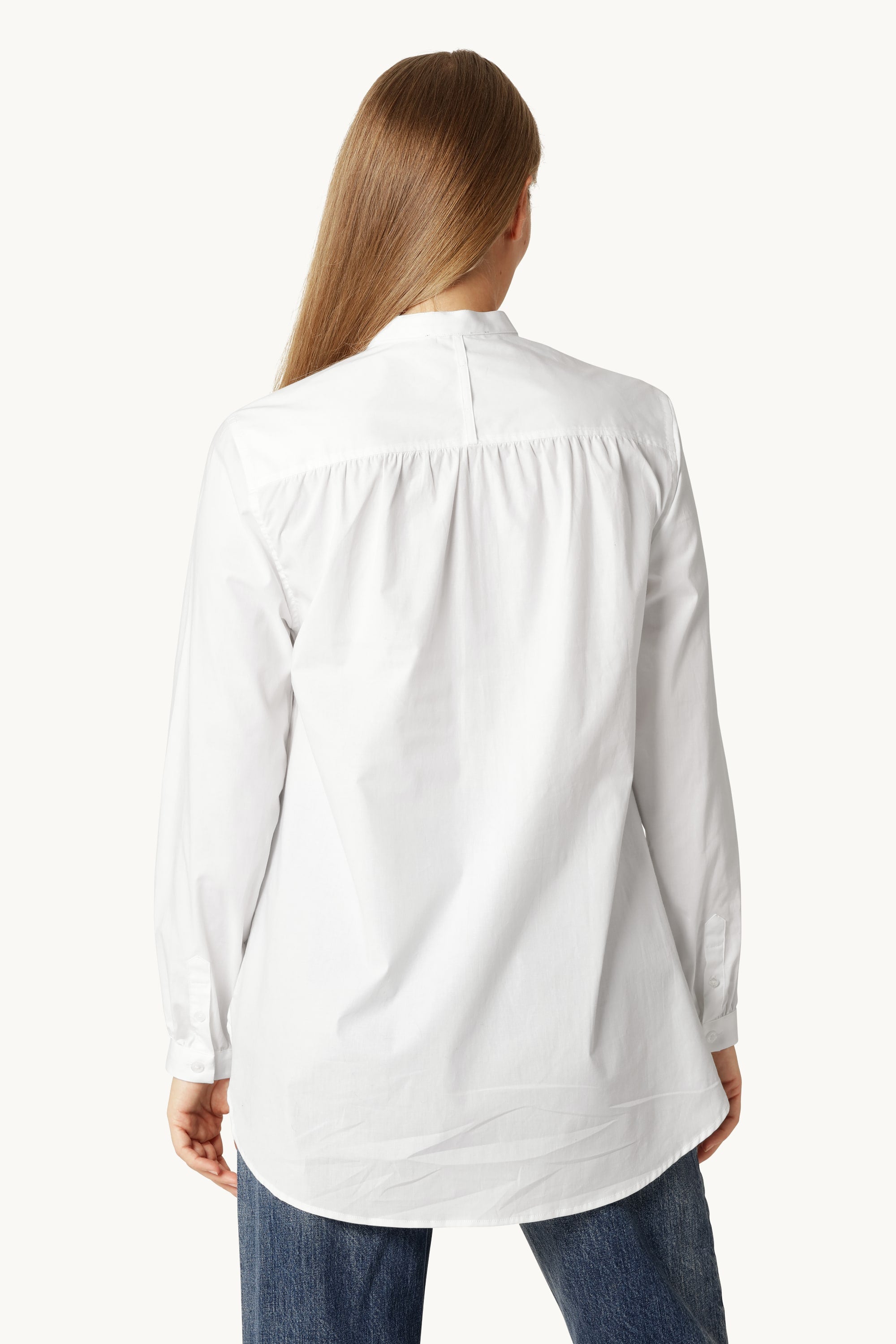 Classic Shirt Long Back - White