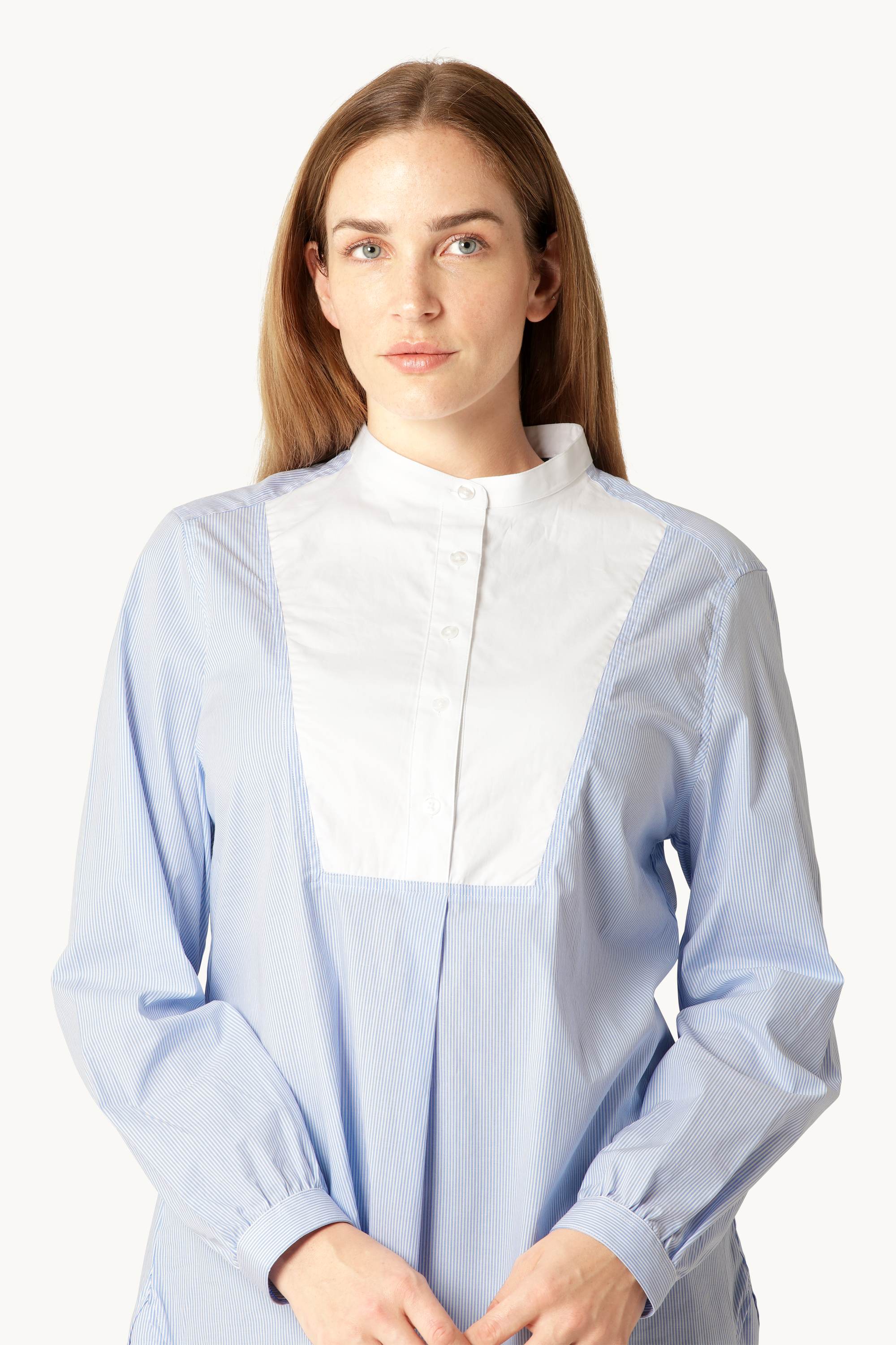 Classic Shirt Long Back Stripes - Heather