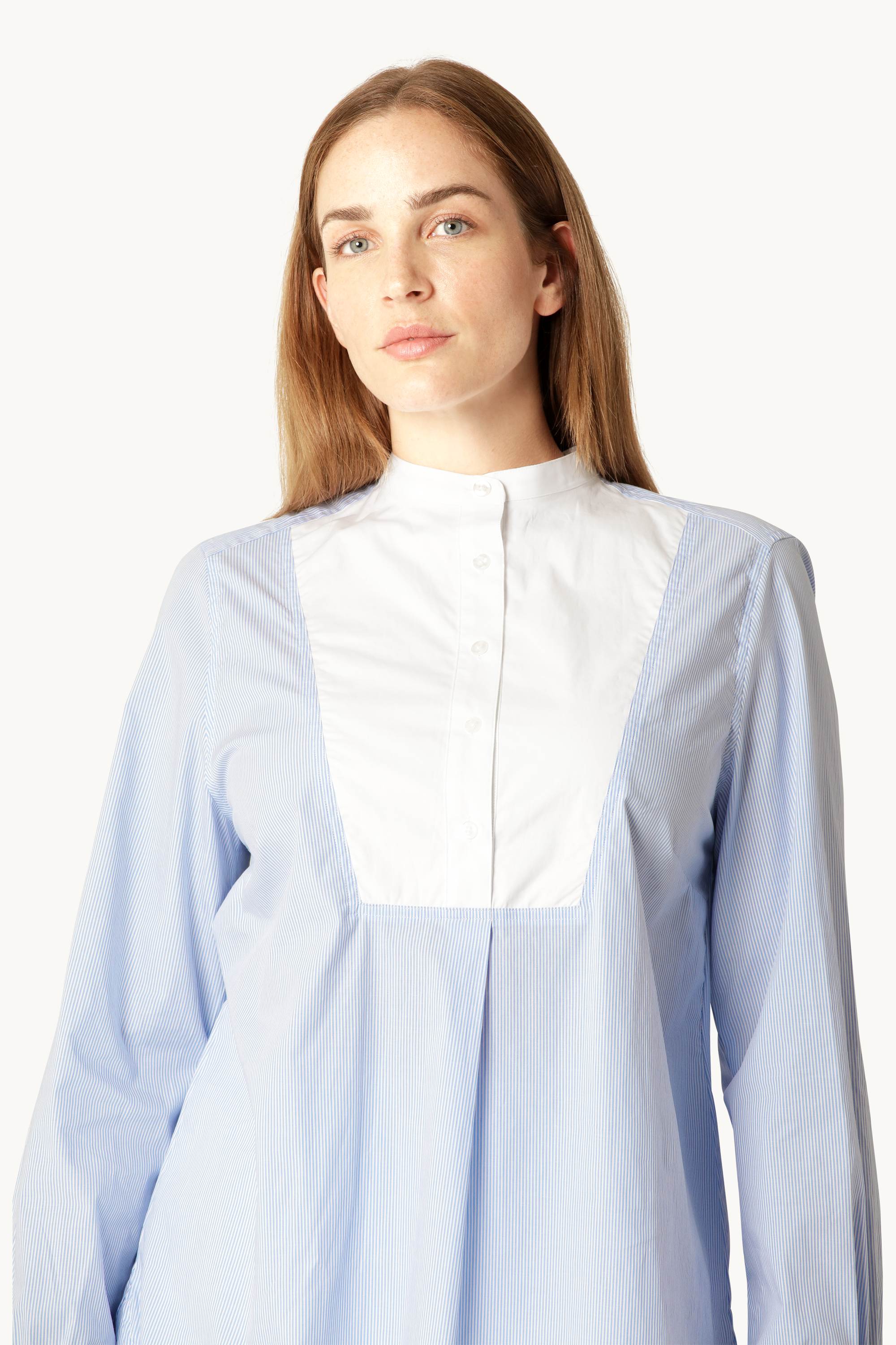 Classic Shirt Long Back Stripes - Heather