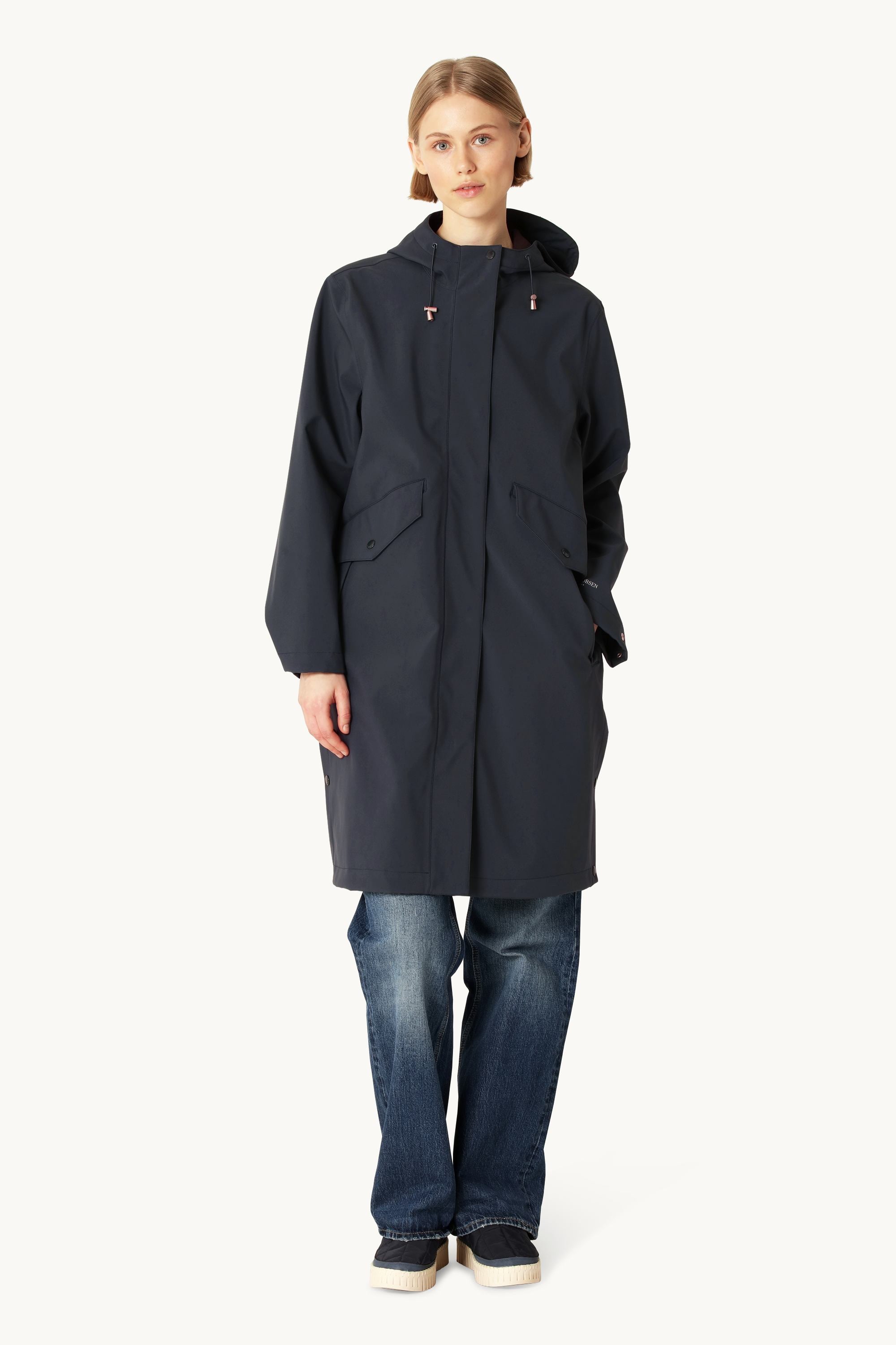 Long Softshell Raincoat - Dark Indigo