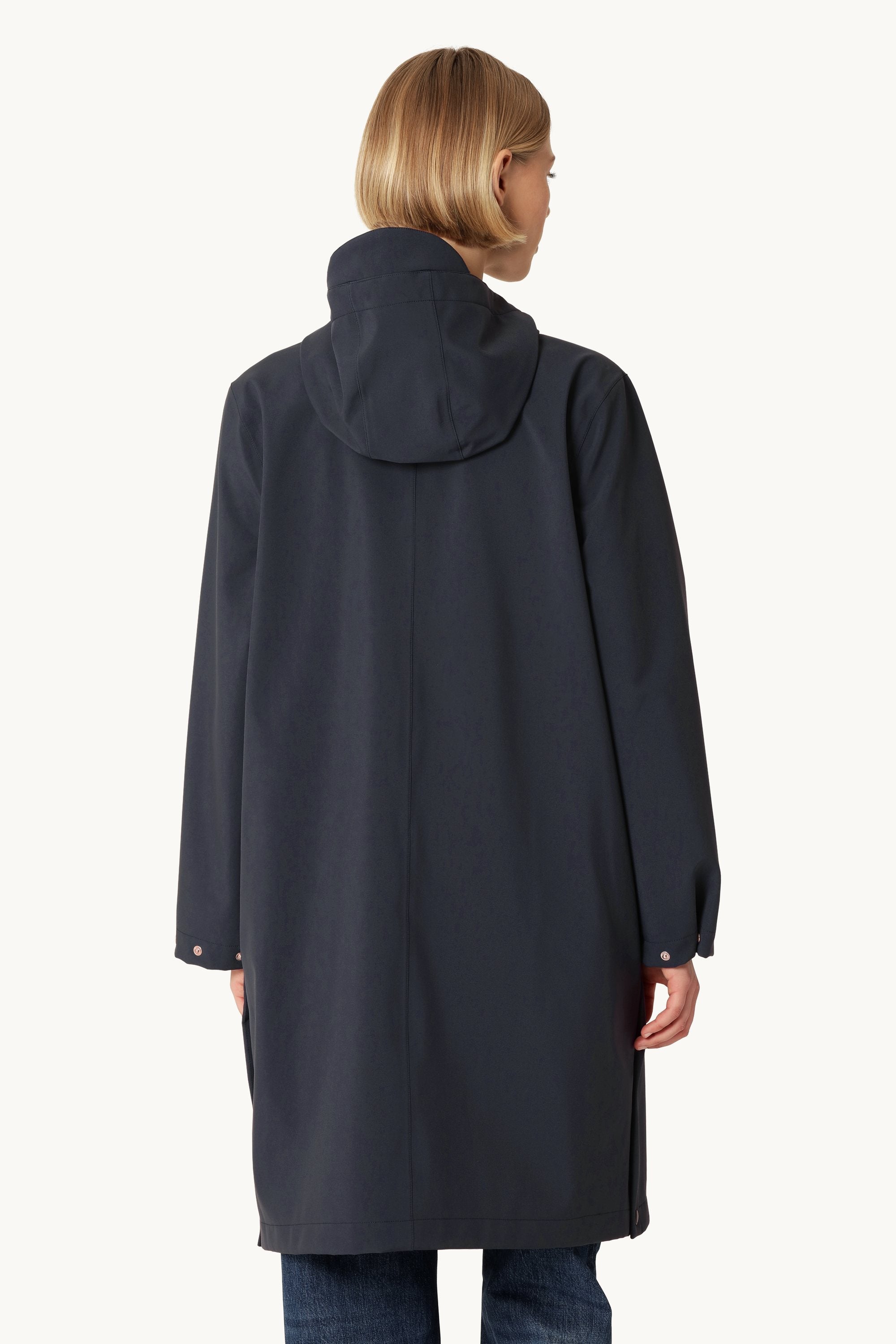 Long Softshell Raincoat - Dark Indigo