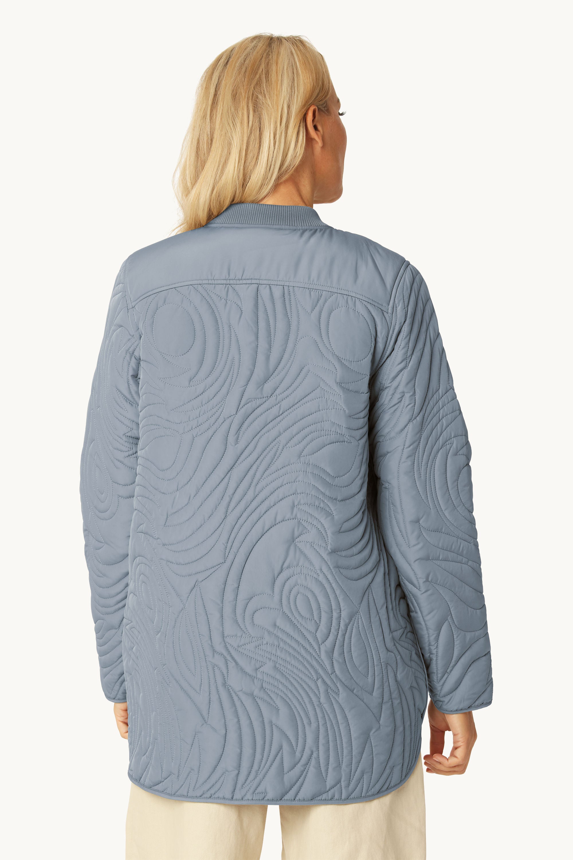 Short Quilt Jacket - Grey Blue